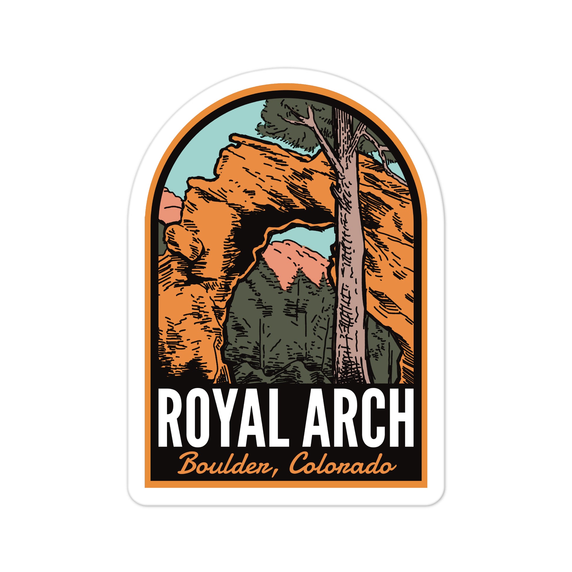 A sticker of Royal Arch Colorado