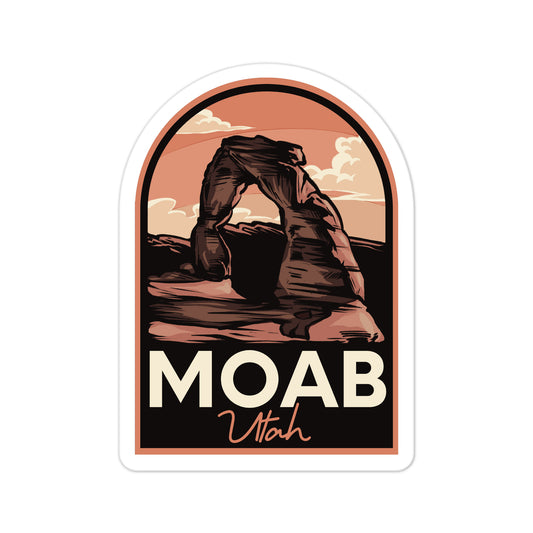 A sticker of Moab Utah
