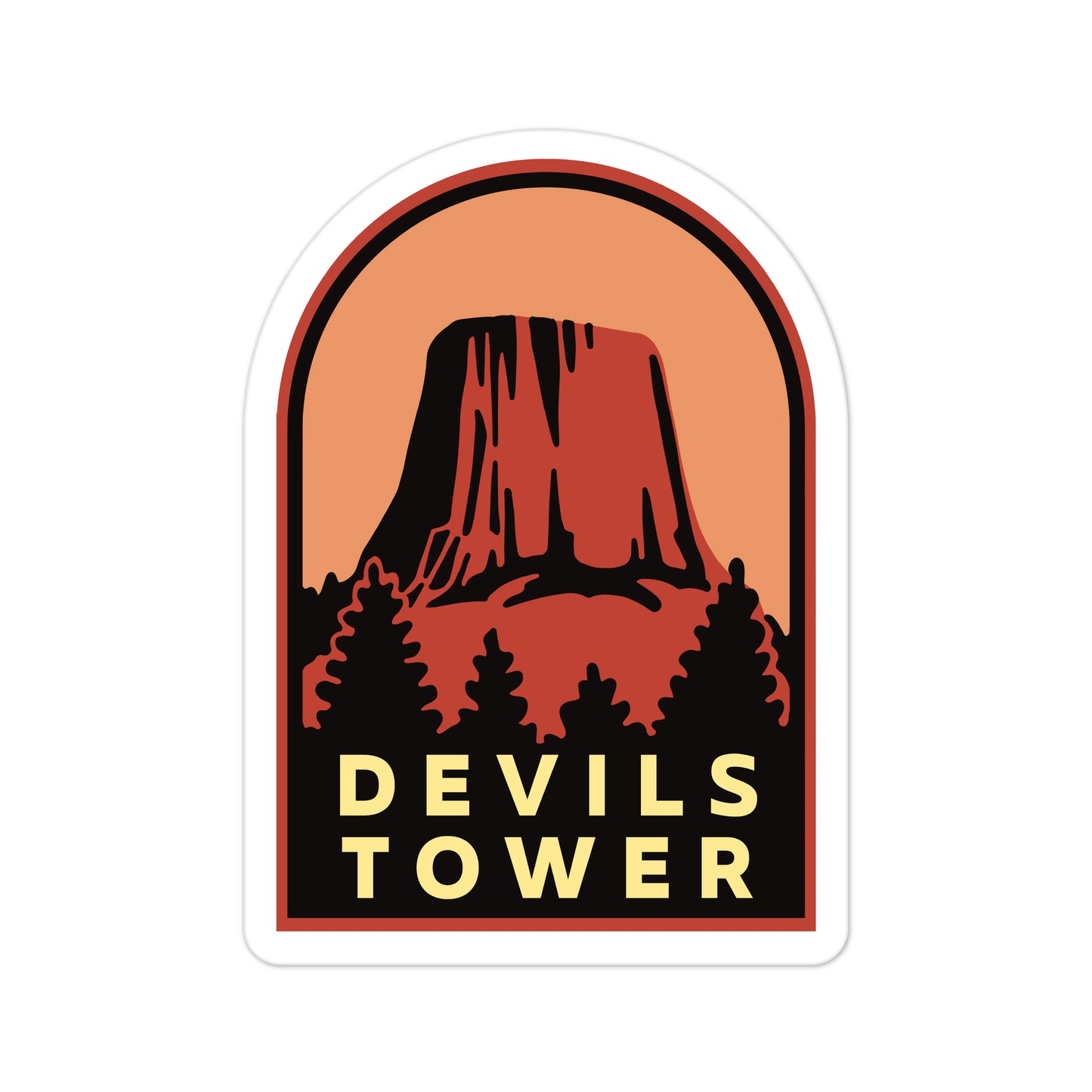 A sticker of Devils Tower Wyoming