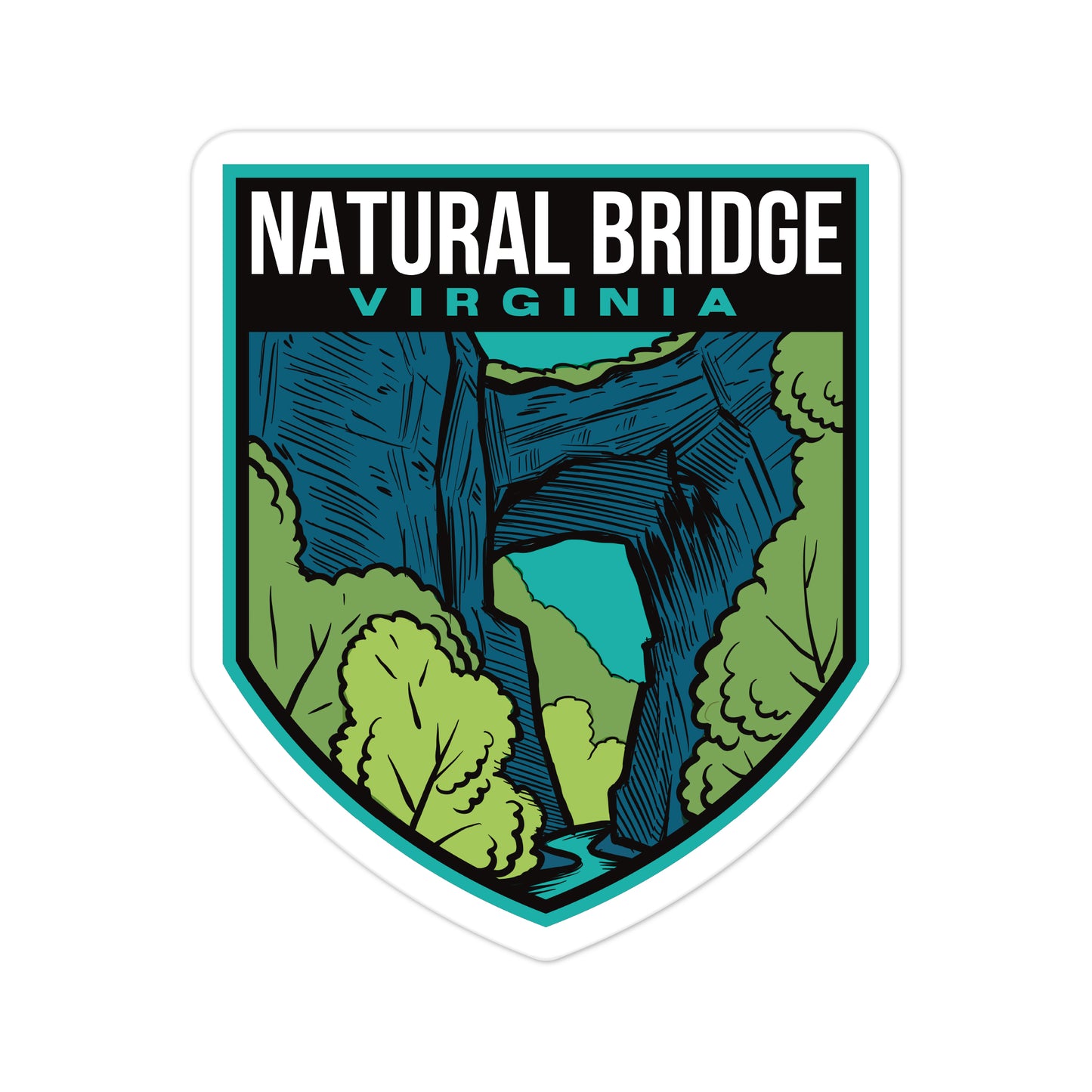 A sticker of Natural Bridge Virginia