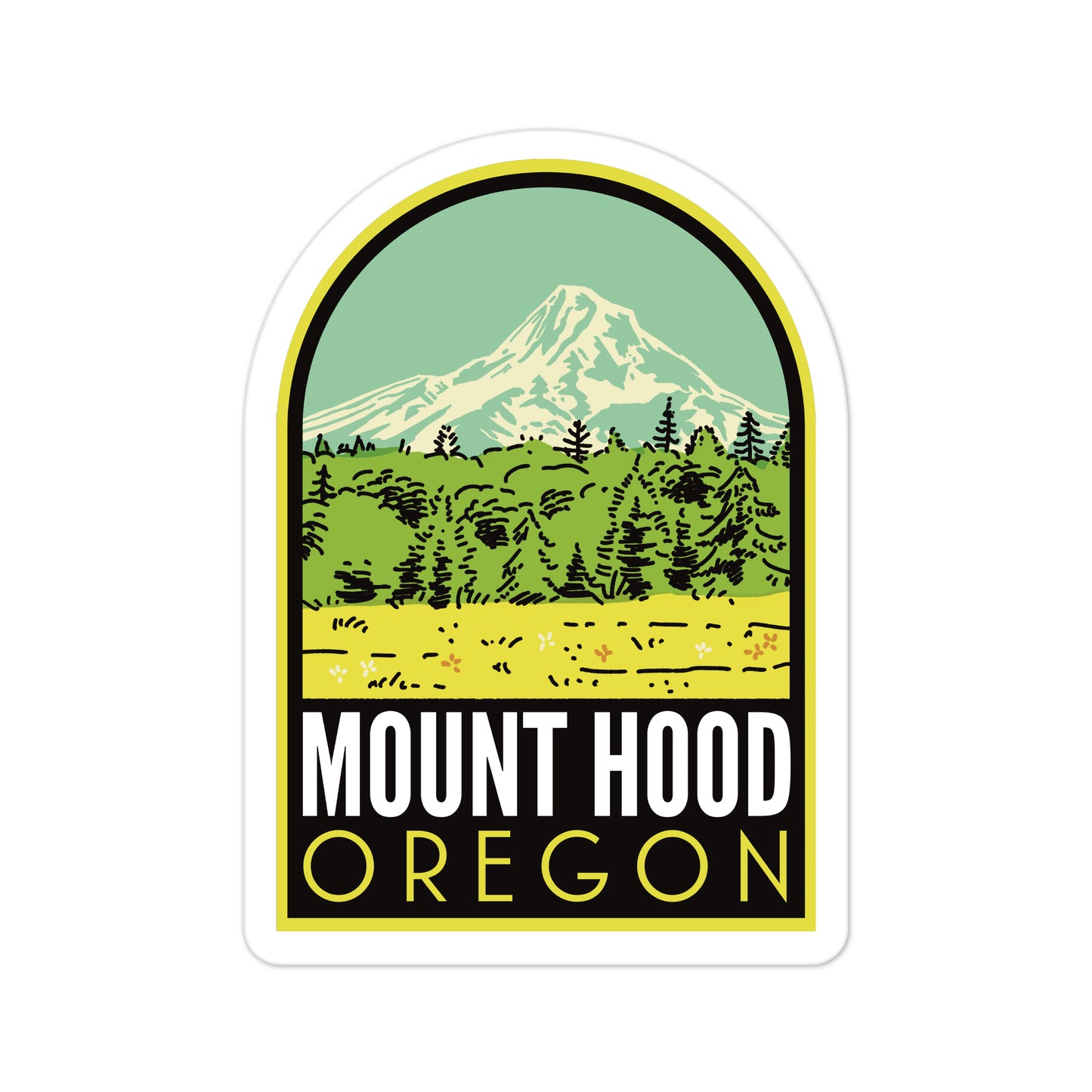 A sticker of Mount Hood Oregon