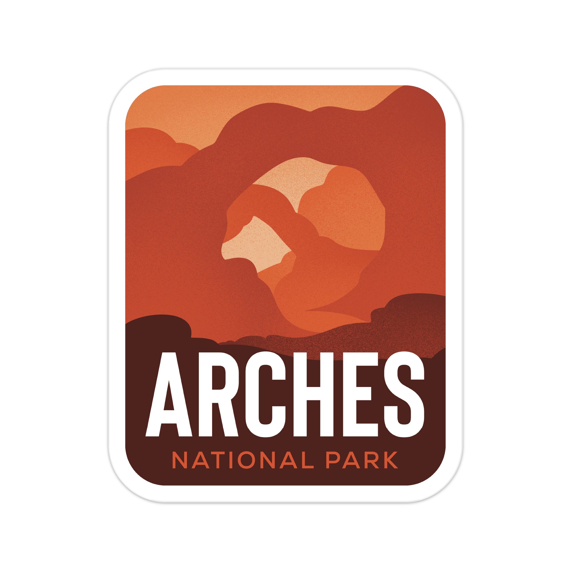 A sticker of Arches National Park