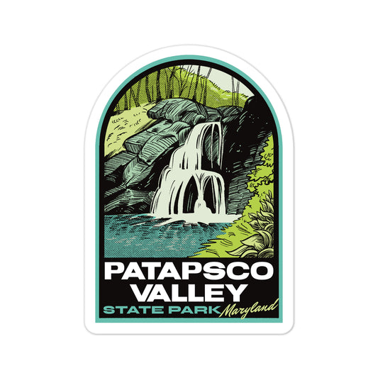 A sticker of Patapsco Valley State Park, MD