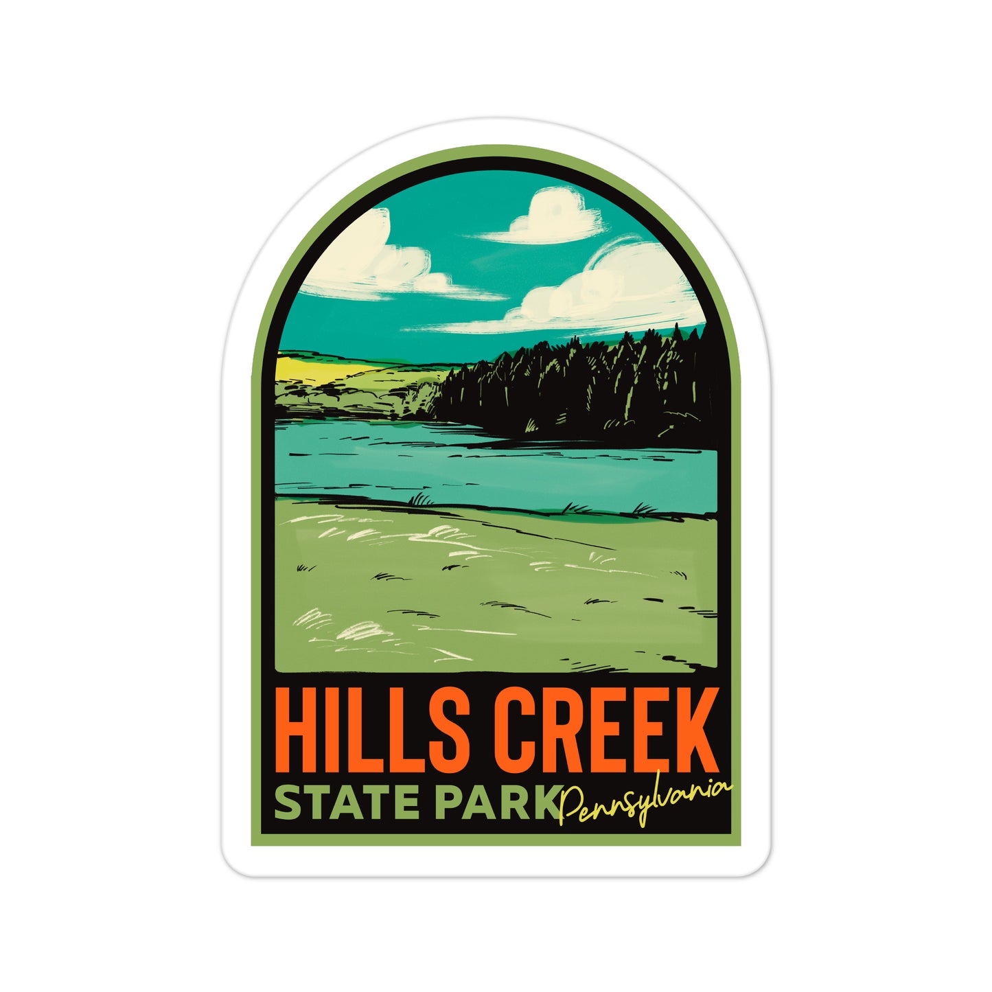 A sticker of Hills Creek State Park