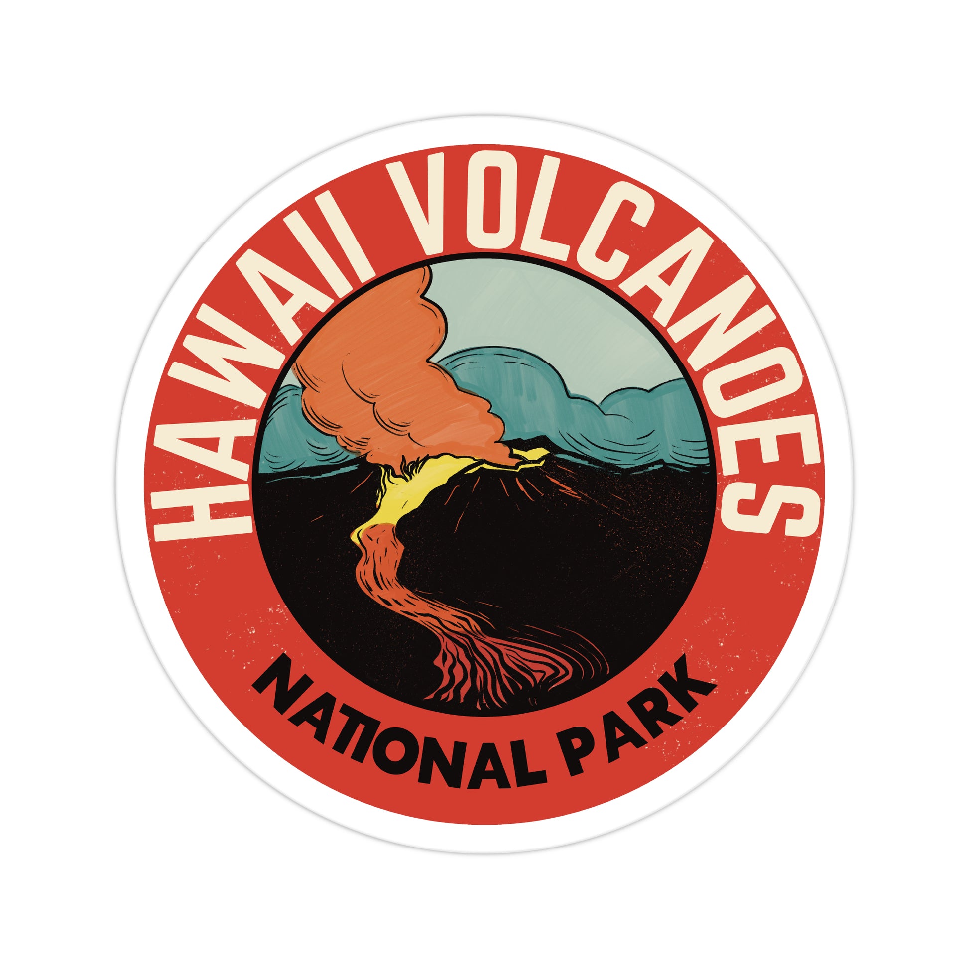 A sticker of Hawaii Volcanoes National Park