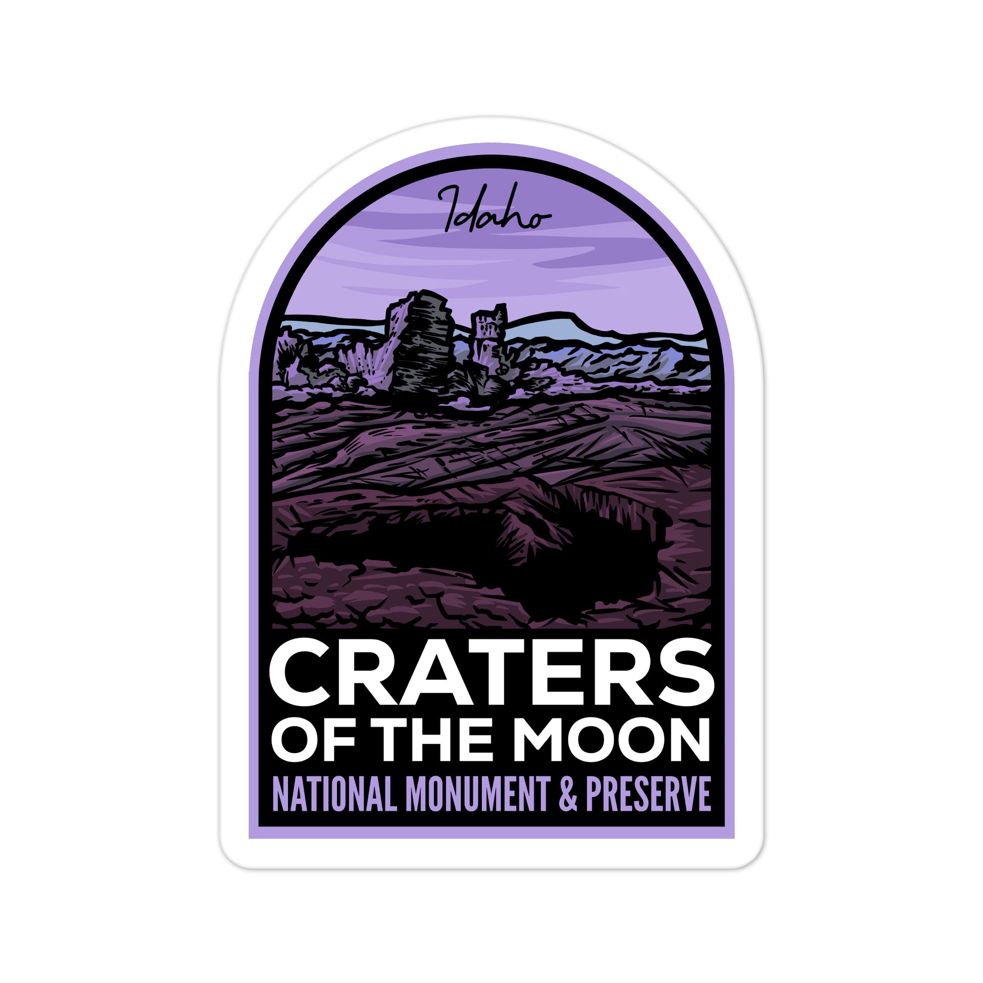A sticker of Craters of the Moon National Monument