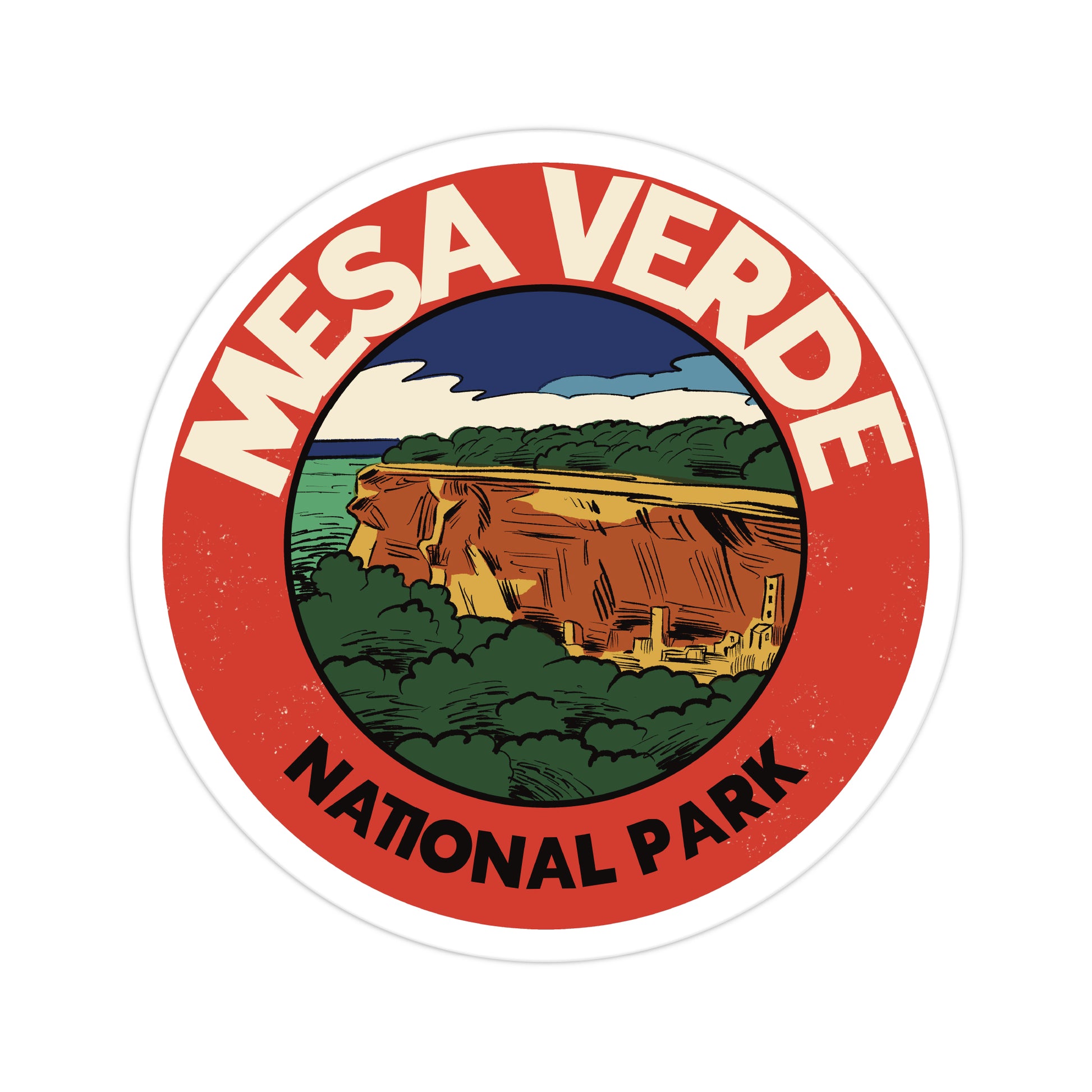 A sticker of Mesa Verde National Park
