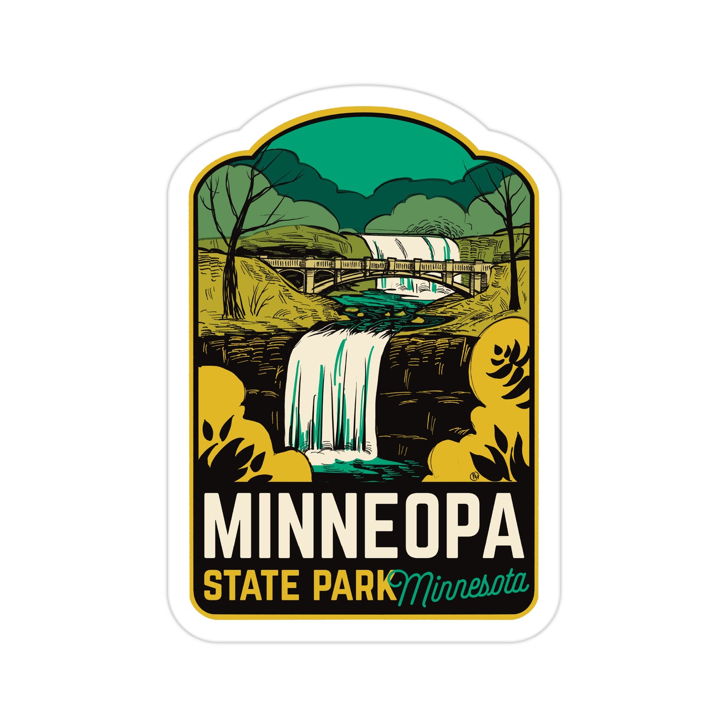 A sticker of Minneopa State Park