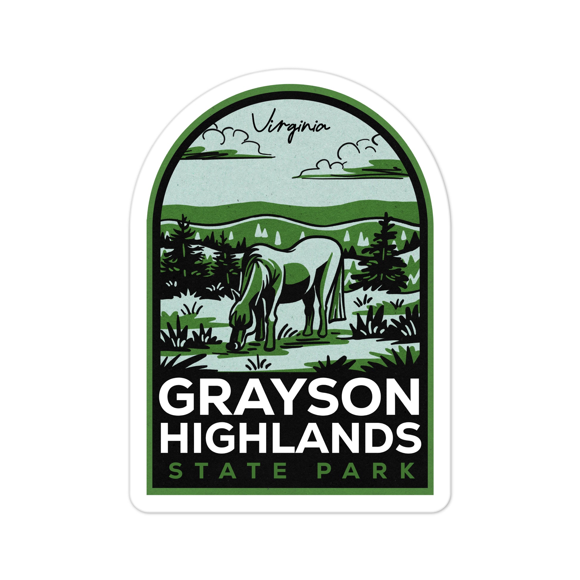 A sticker of Grayson Highlands State Park