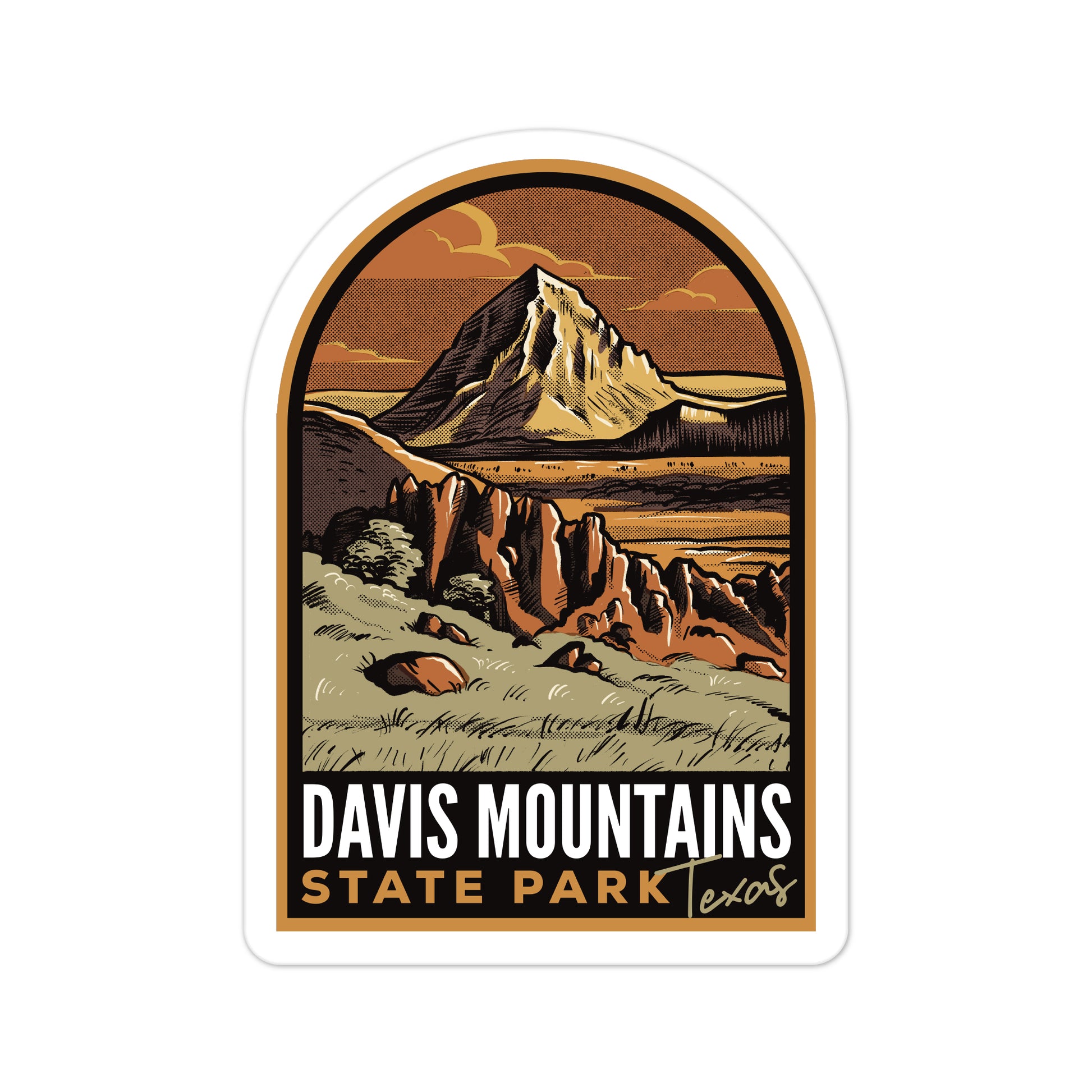 A sticker of Davis Mountains State Park