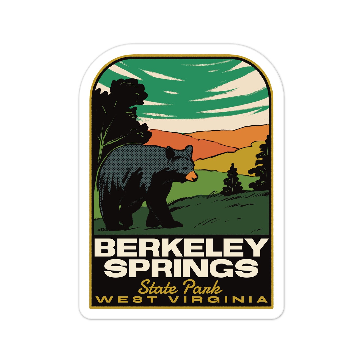 A sticker of Berkeley Springs State Park
