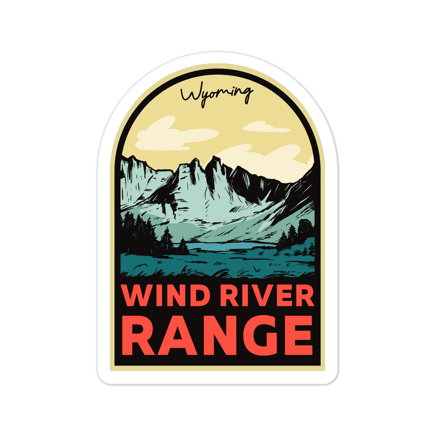 A sticker of Wind River Range