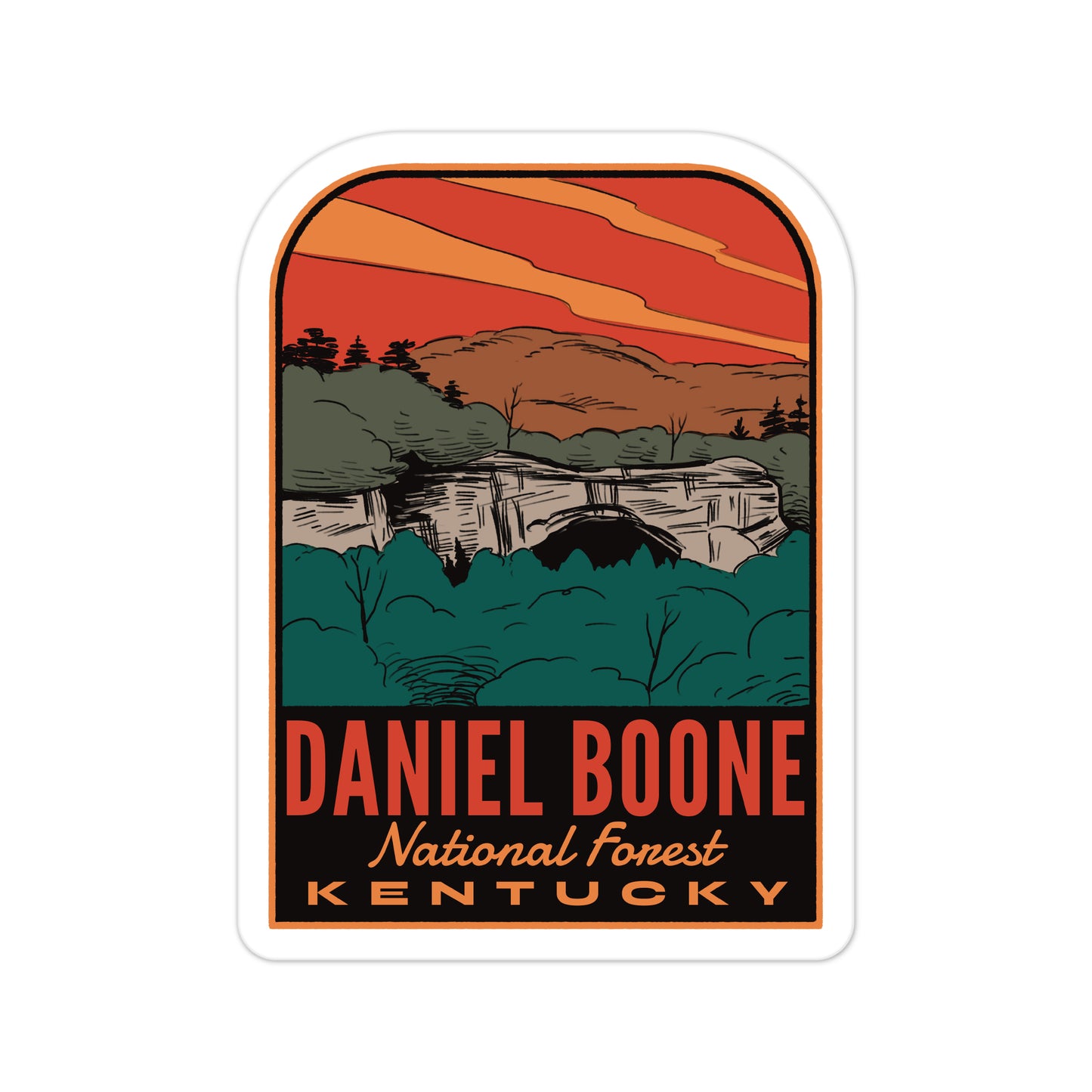 A sticker of Daniel Boone National Forest