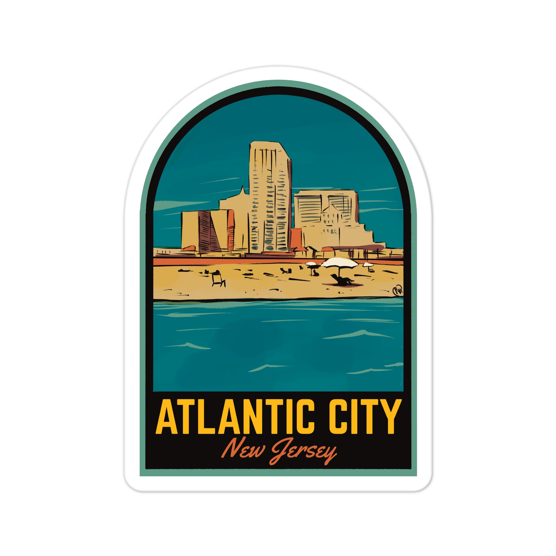 A sticker of Atlantic City