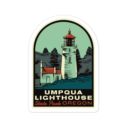 A sticker of Umpqua Lighthouse State Park