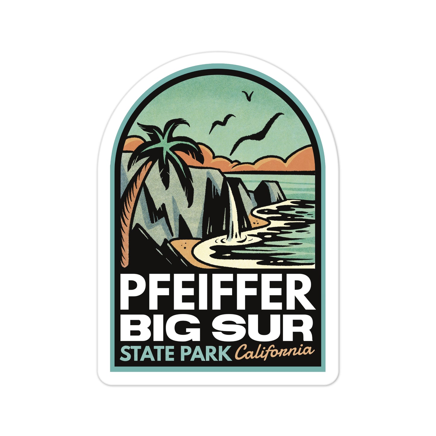 A sticker of Pfeiffer Big Sur State Park