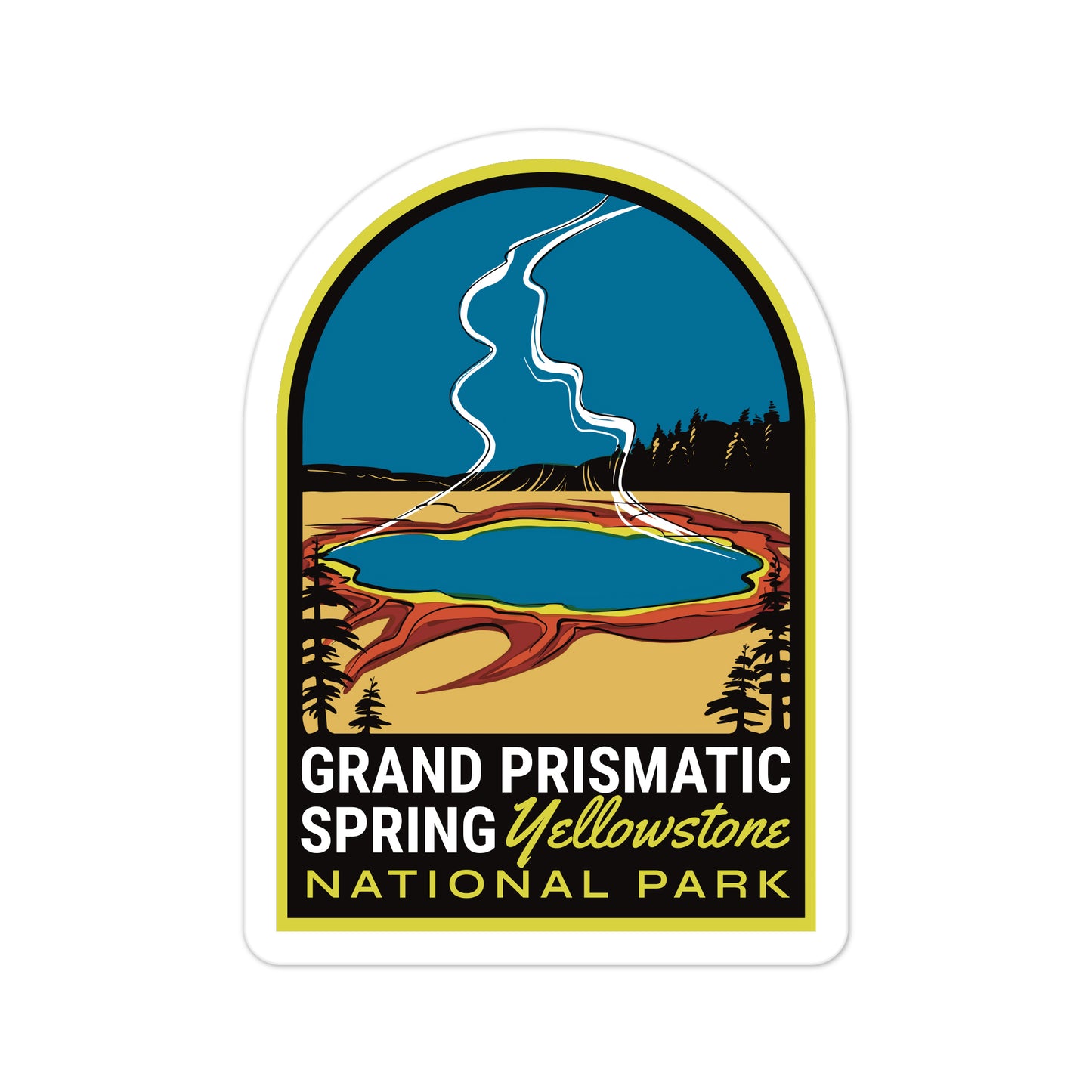 A sticker of Grand Prismatic Spring
