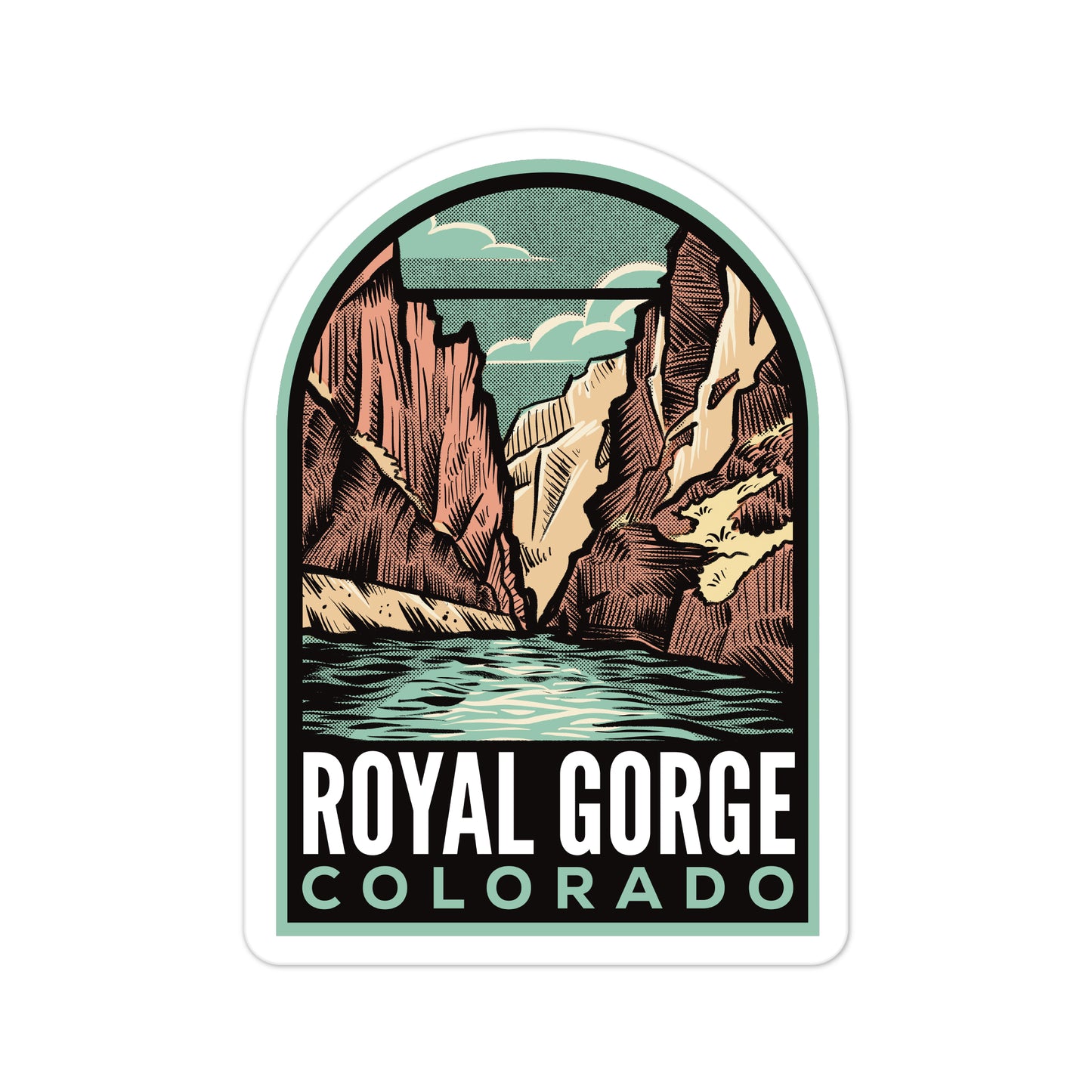 A sticker of Royal Gorge Colorado