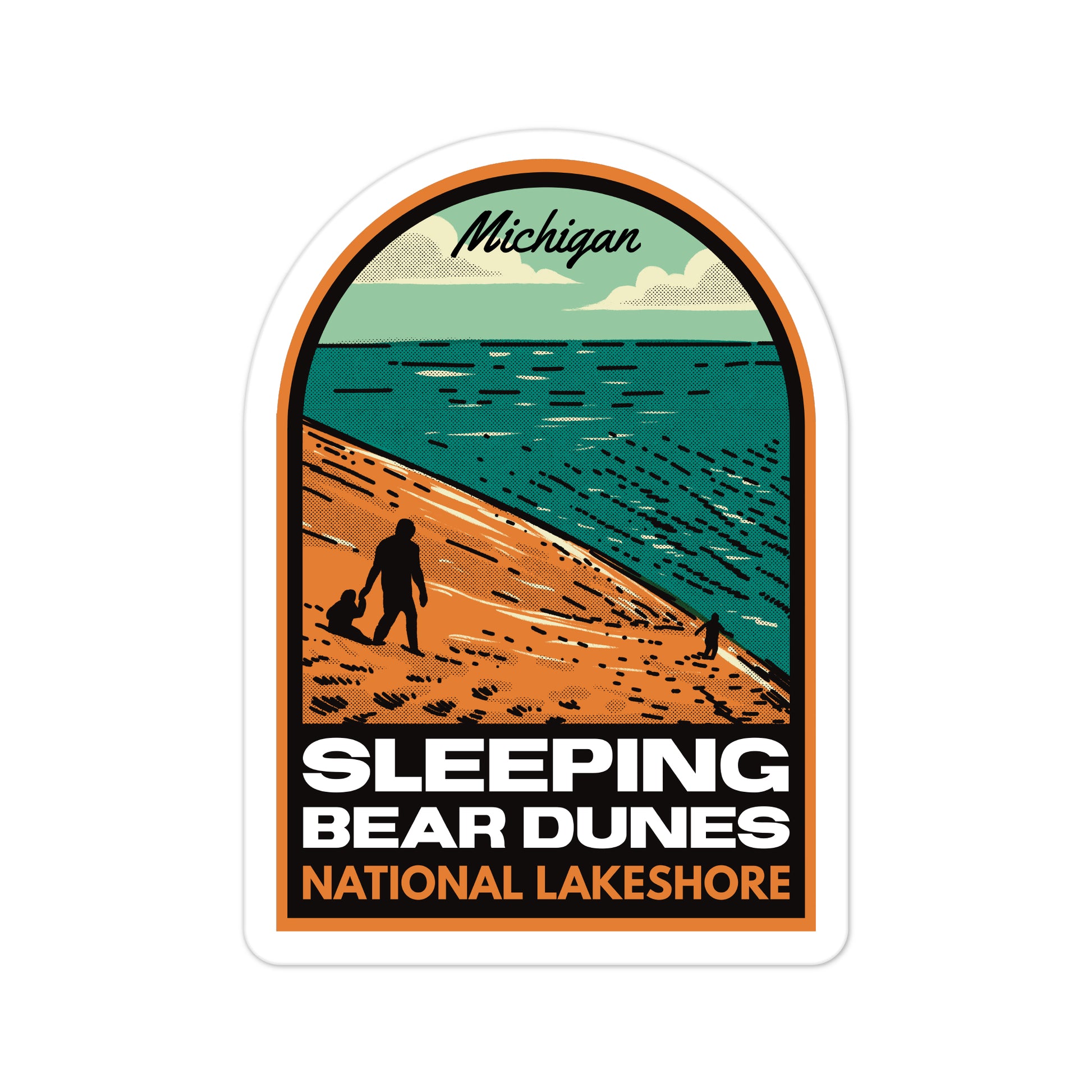 A sticker of Sleeping Bear Dunes National Lakeshore