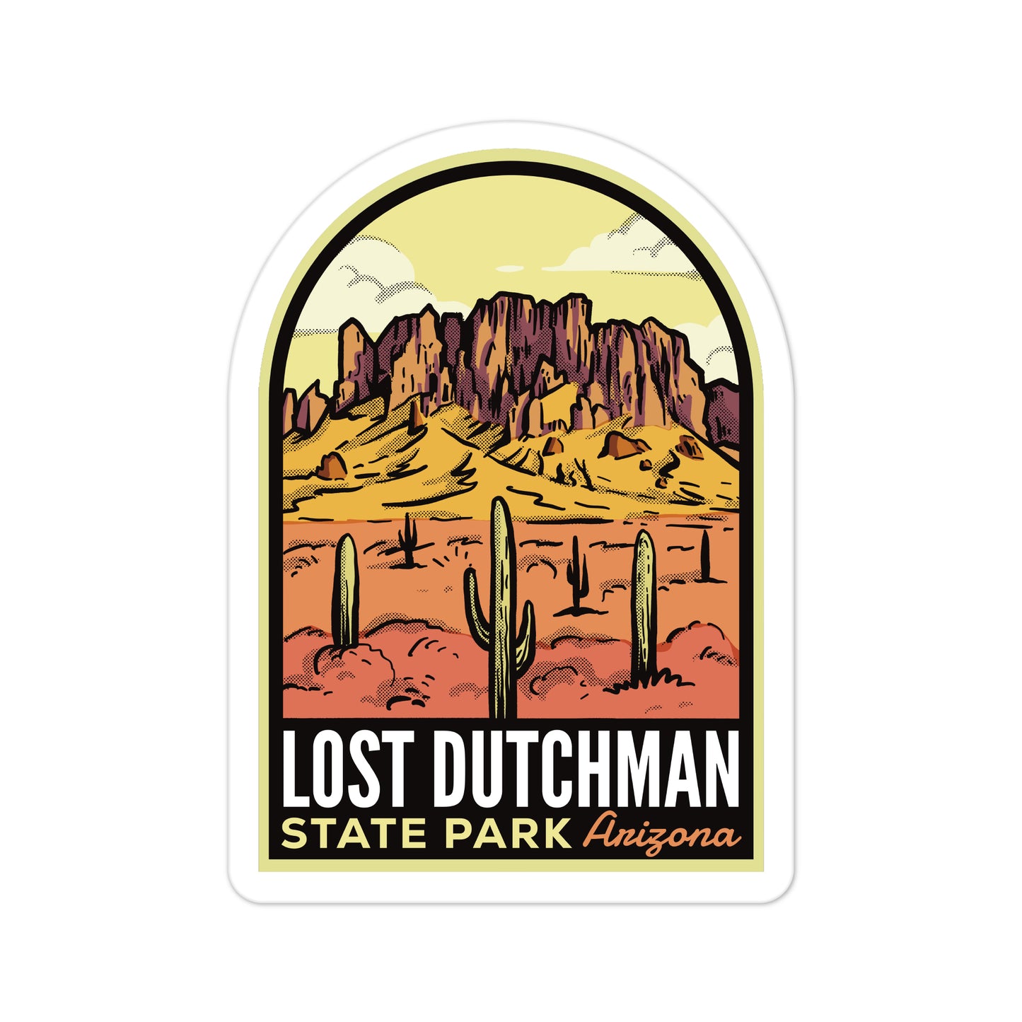 A sticker of Lost Dutchman State Park