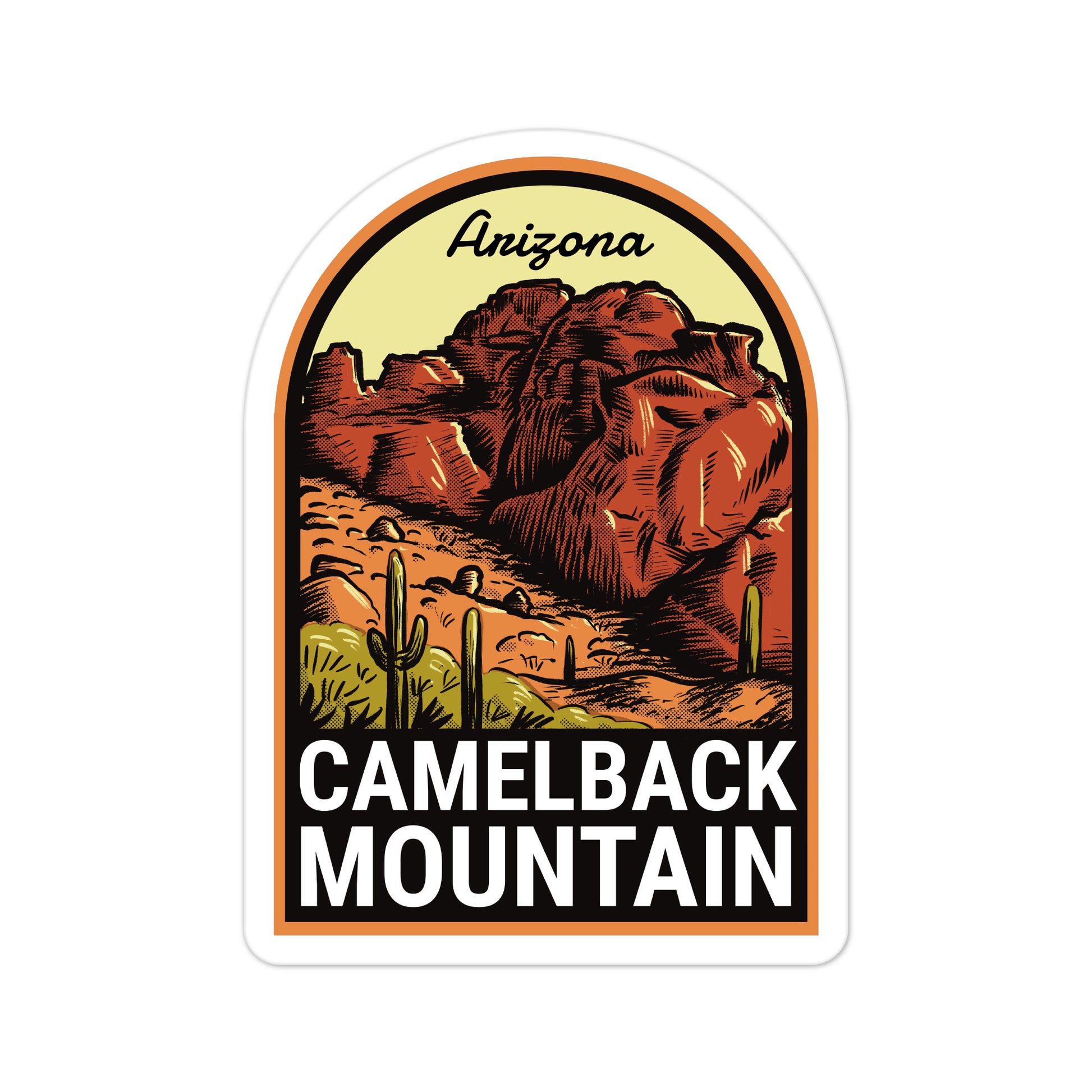 A sticker of Camelback Mountain
