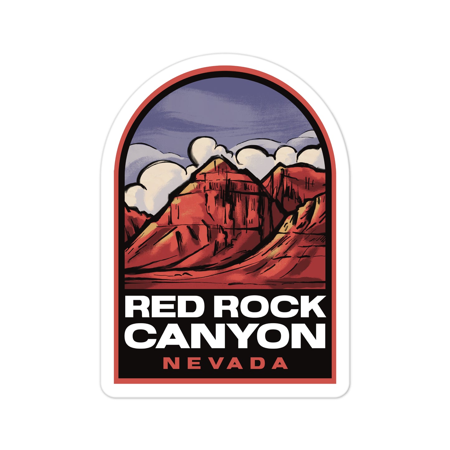 A sticker of Red Rock Canyon Nevada
