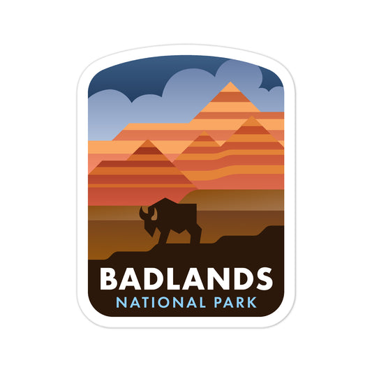 A sticker of Badlands National Park