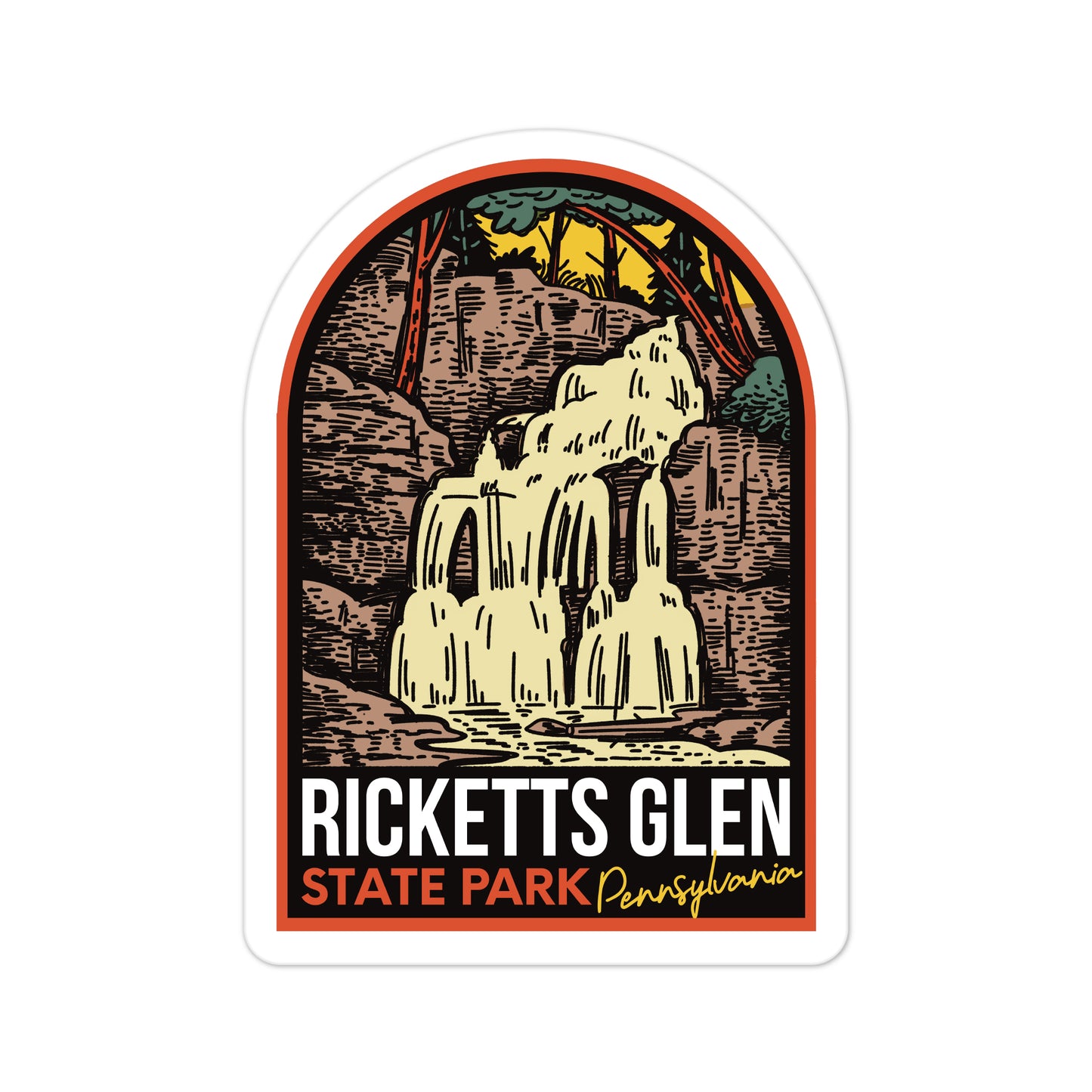 A sticker of Ricketts Glen State Park