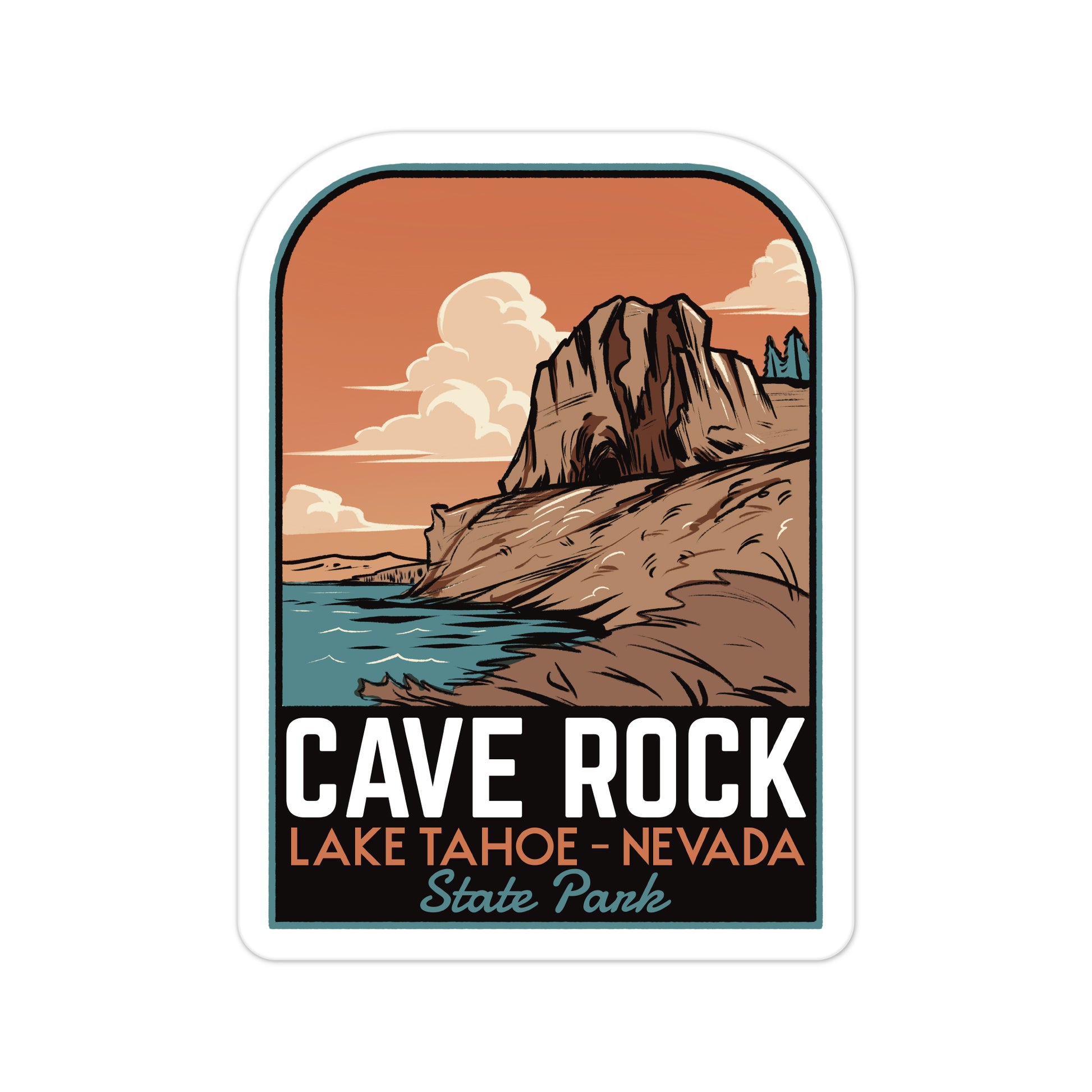 A sticker of Cave Rock State Park