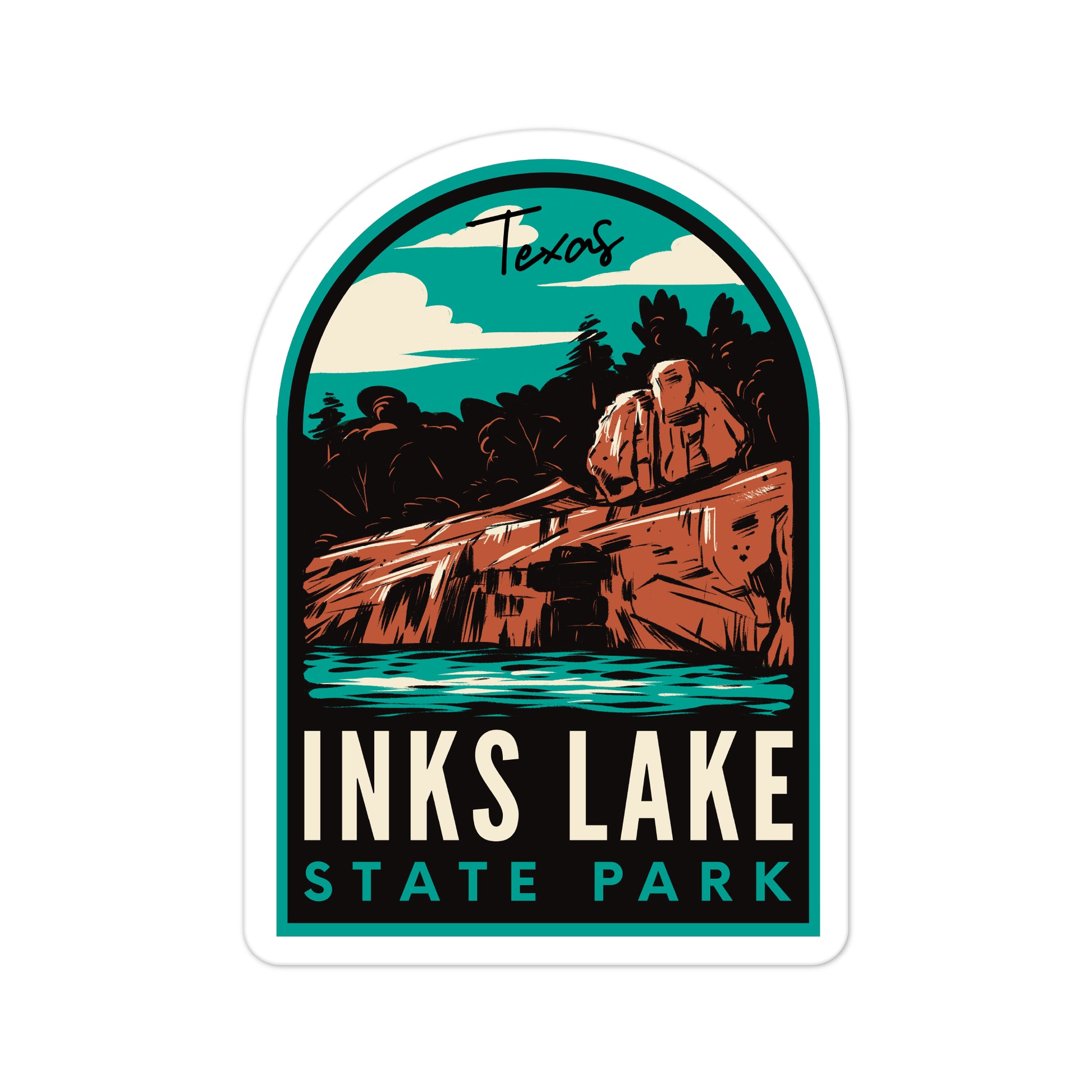 A sticker of Inks Lake State Park