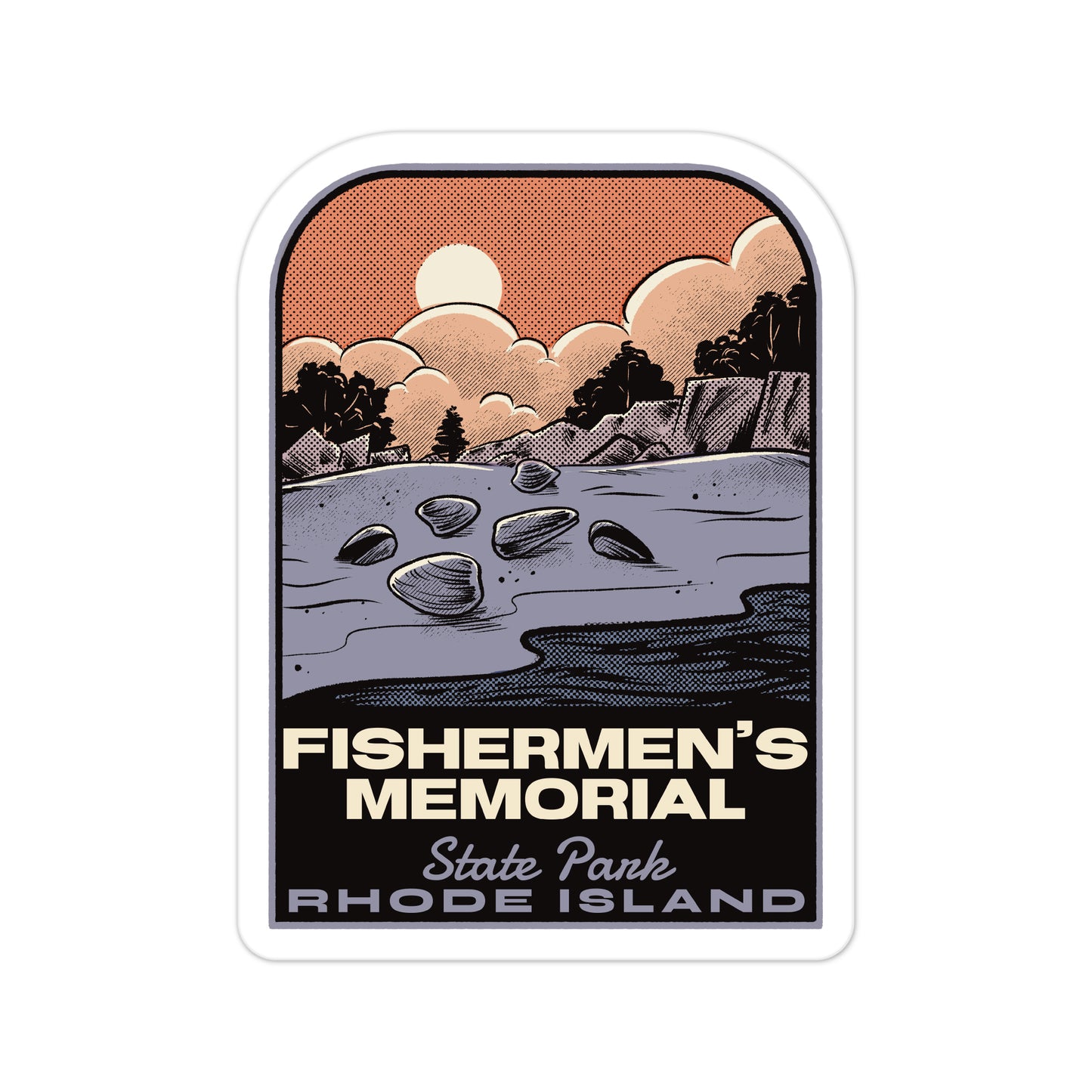 A sticker of Fishermens Memorial State Park