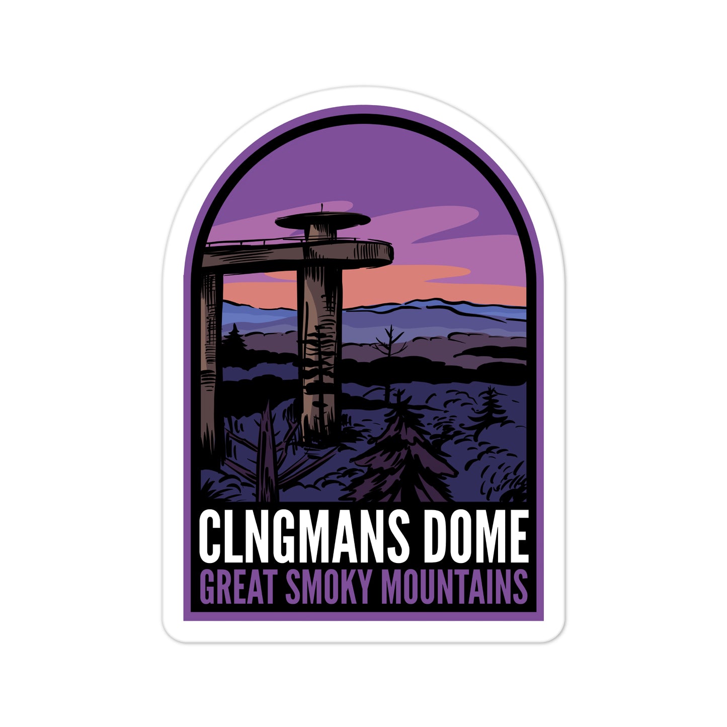 A sticker of Clingmans Dome