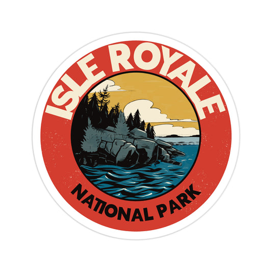 A sticker of Isle Royale National Park