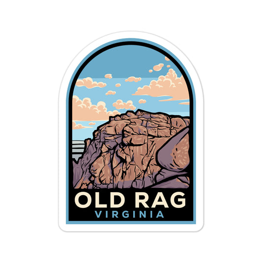 A sticker of Old Rag Virginia