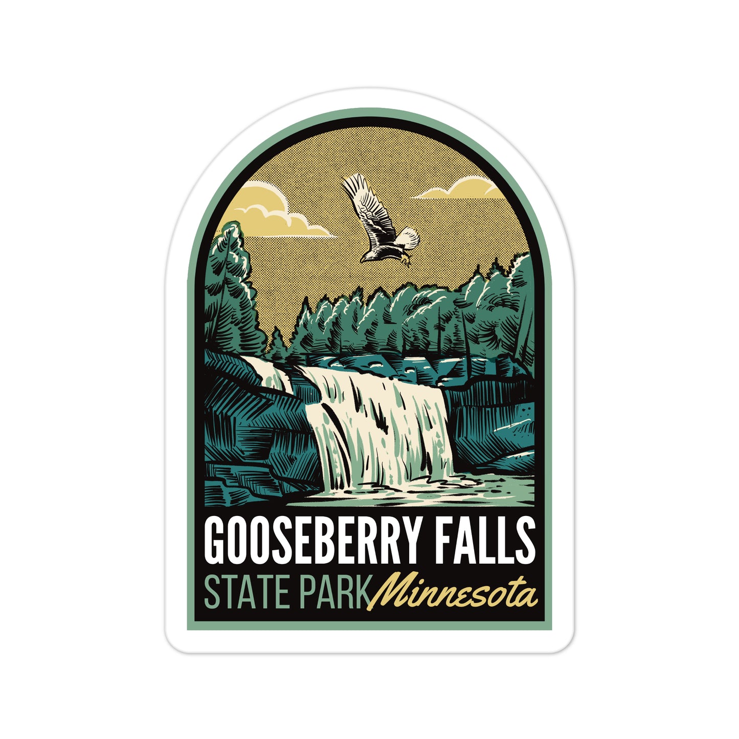 A sticker of Gooseberry Falls State Park