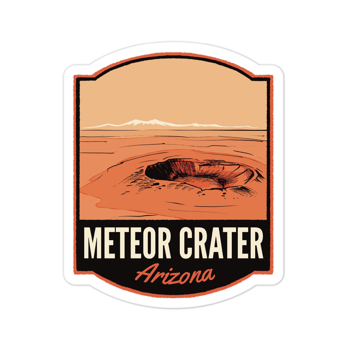 A sticker of Meteor Crater Arizona