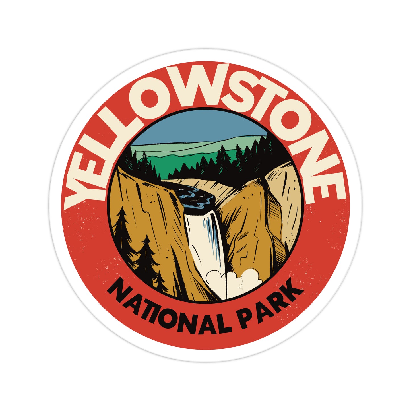 A sticker of Yellowstone National Park