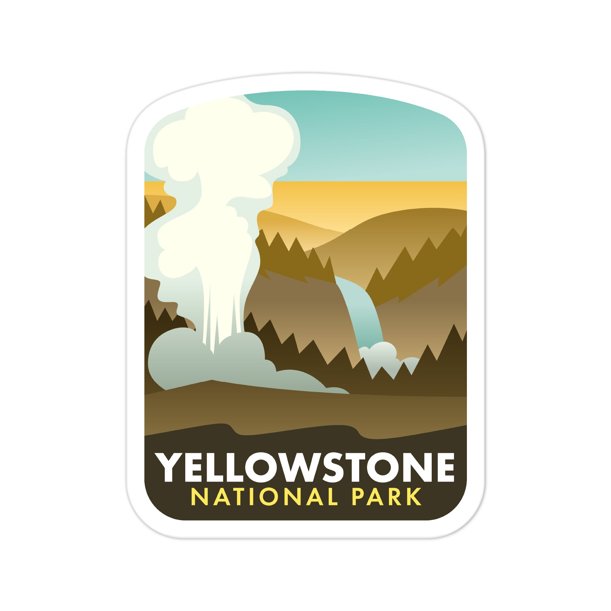 A sticker of Yellowstone National Park