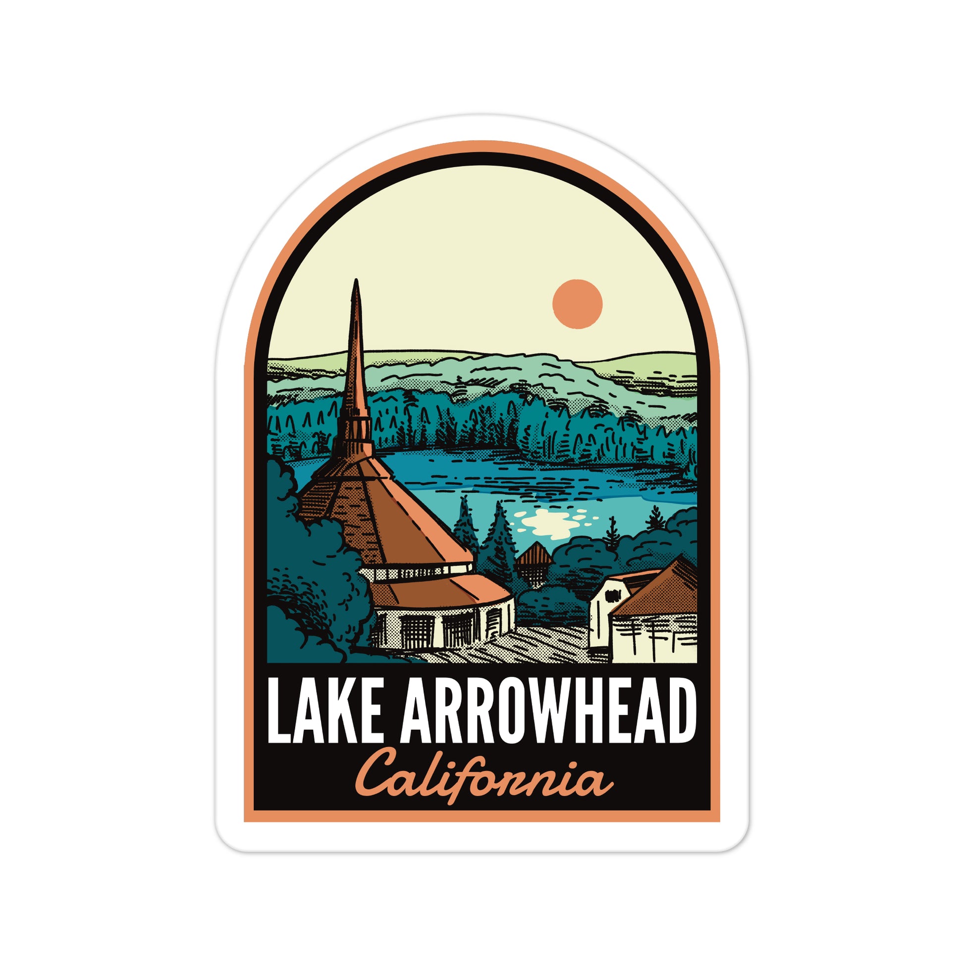 A sticker of Lake Arrowhead California