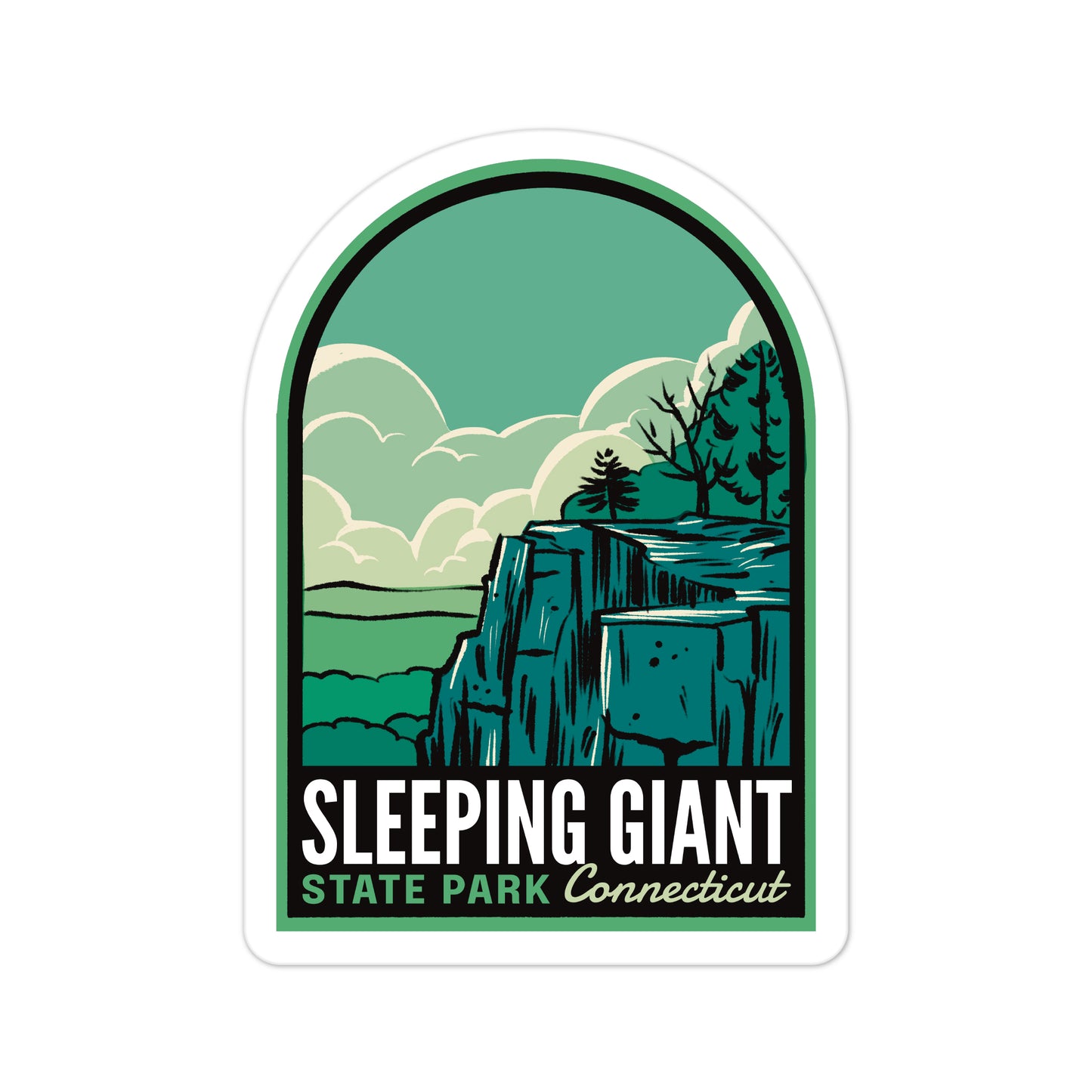A sticker of Sleeping Giant State Park