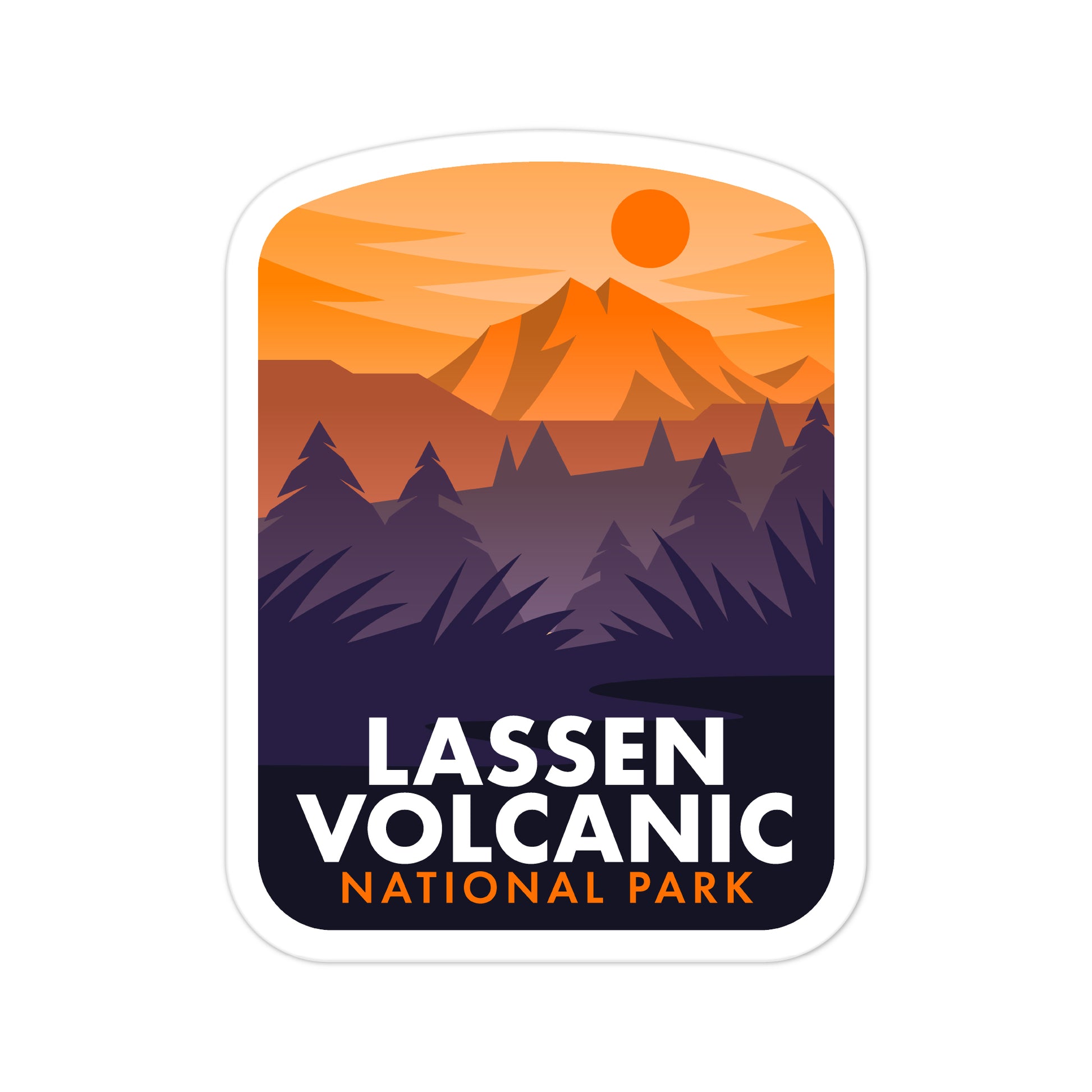 A sticker of Lassen Volcanic National Park