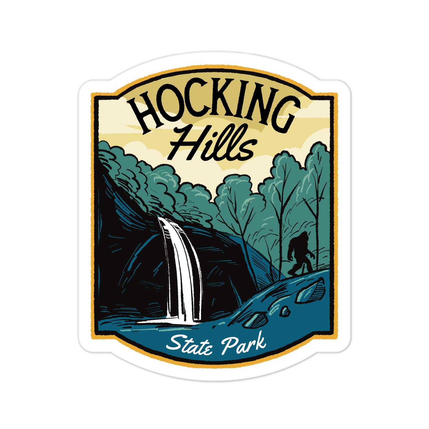 A sticker of Hocking Hills State Park
