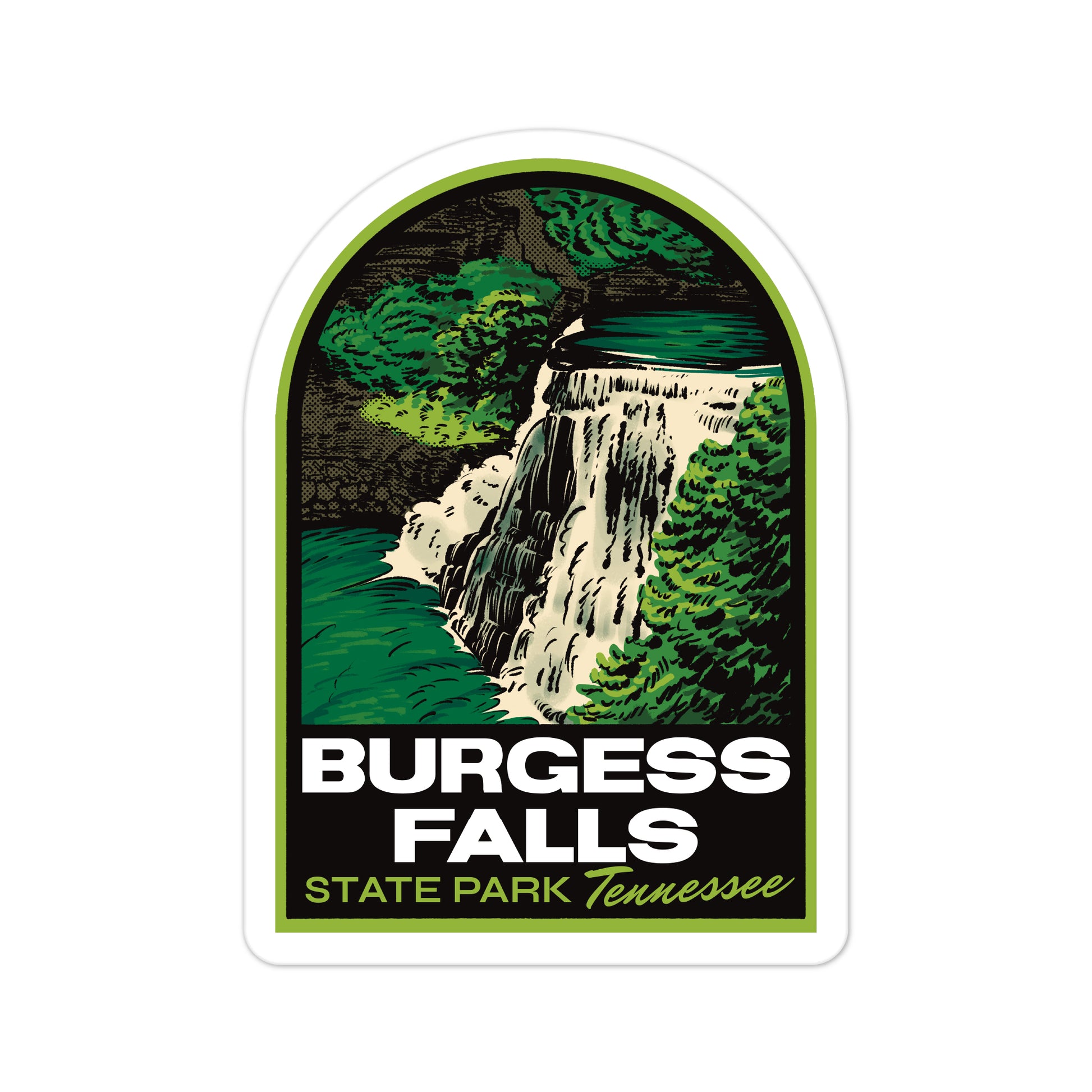 A sticker of Burgess Falls State Park