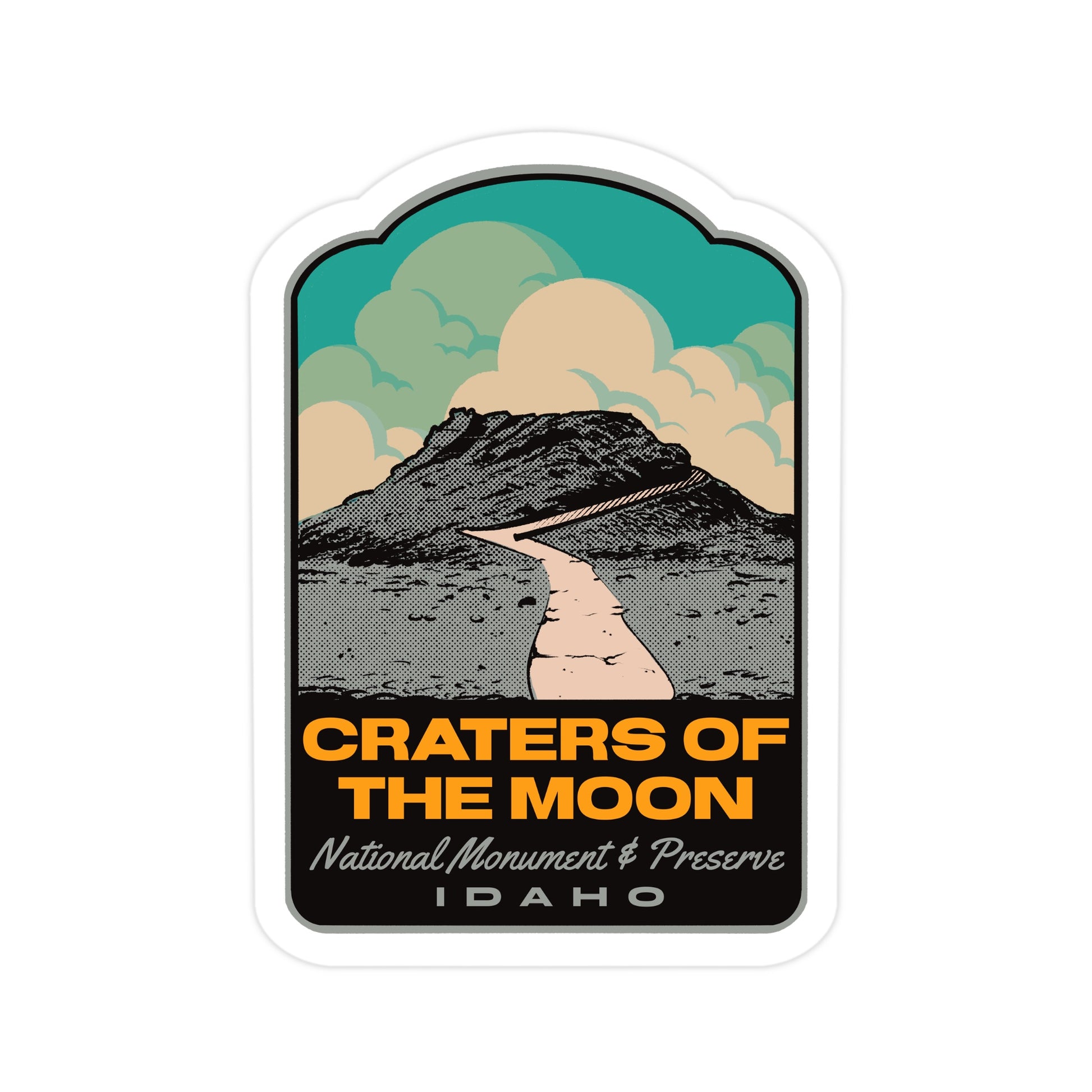 A sticker of Craters of the Moon Idaho