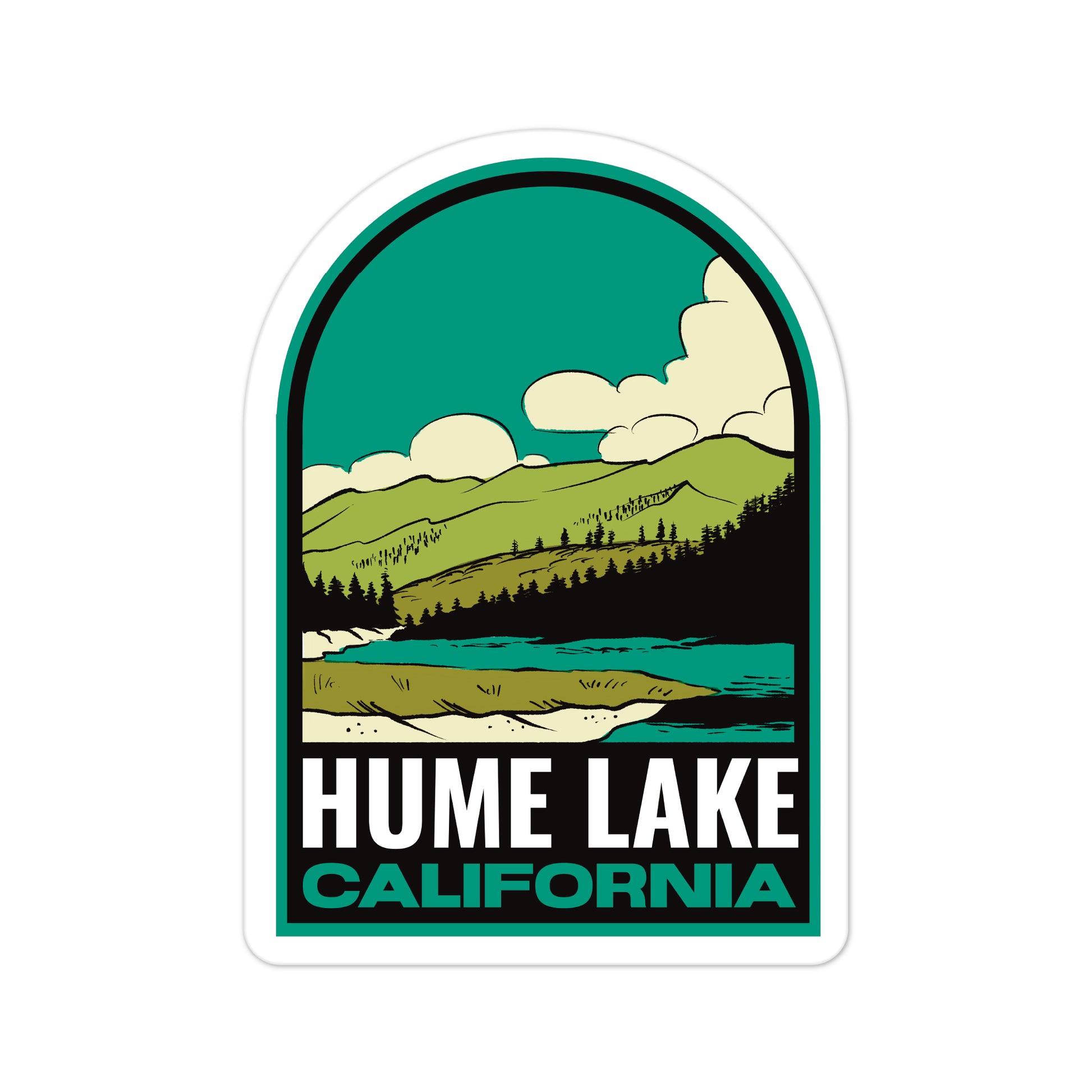 A sticker of Hume Lake California