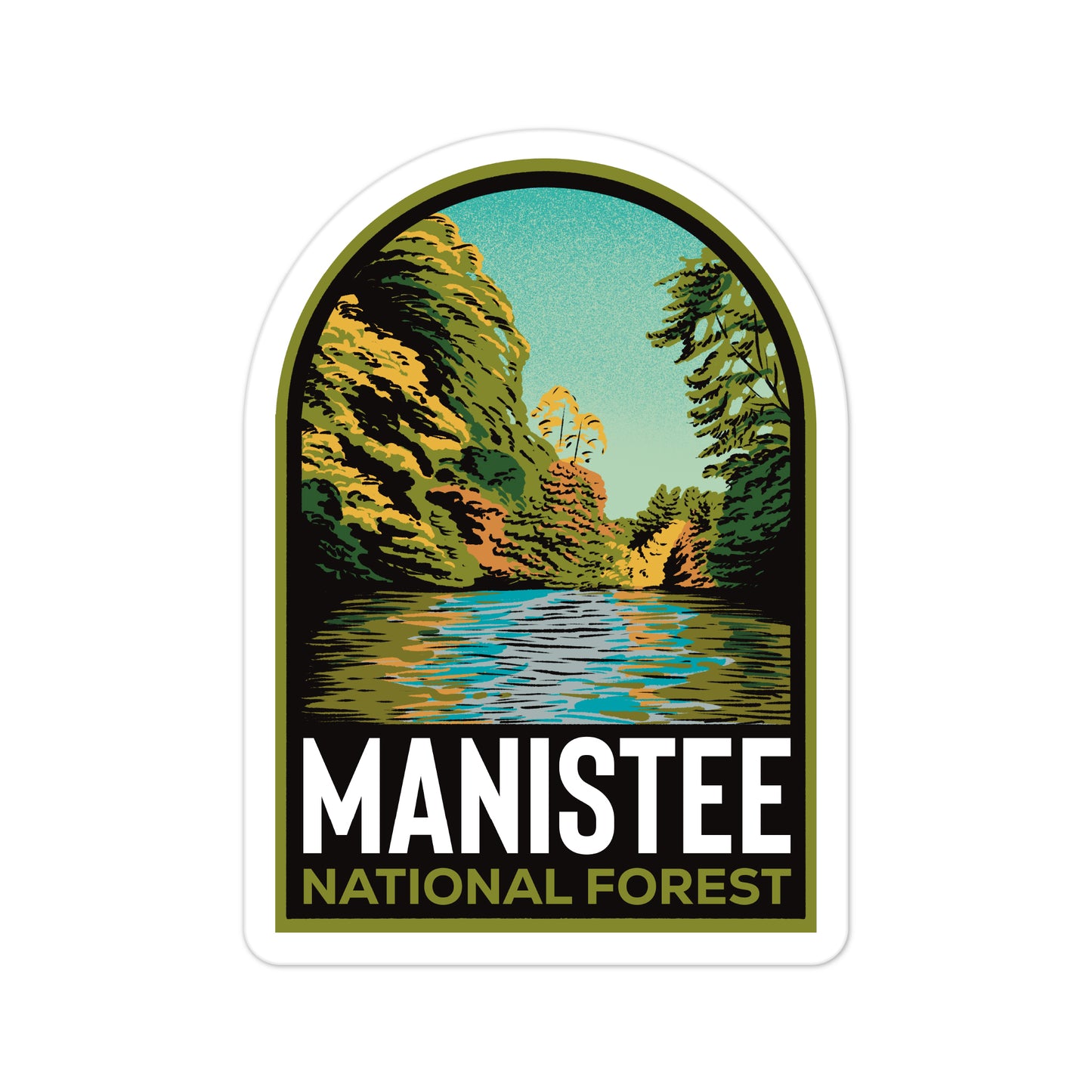 A sticker of Manistee National Forest