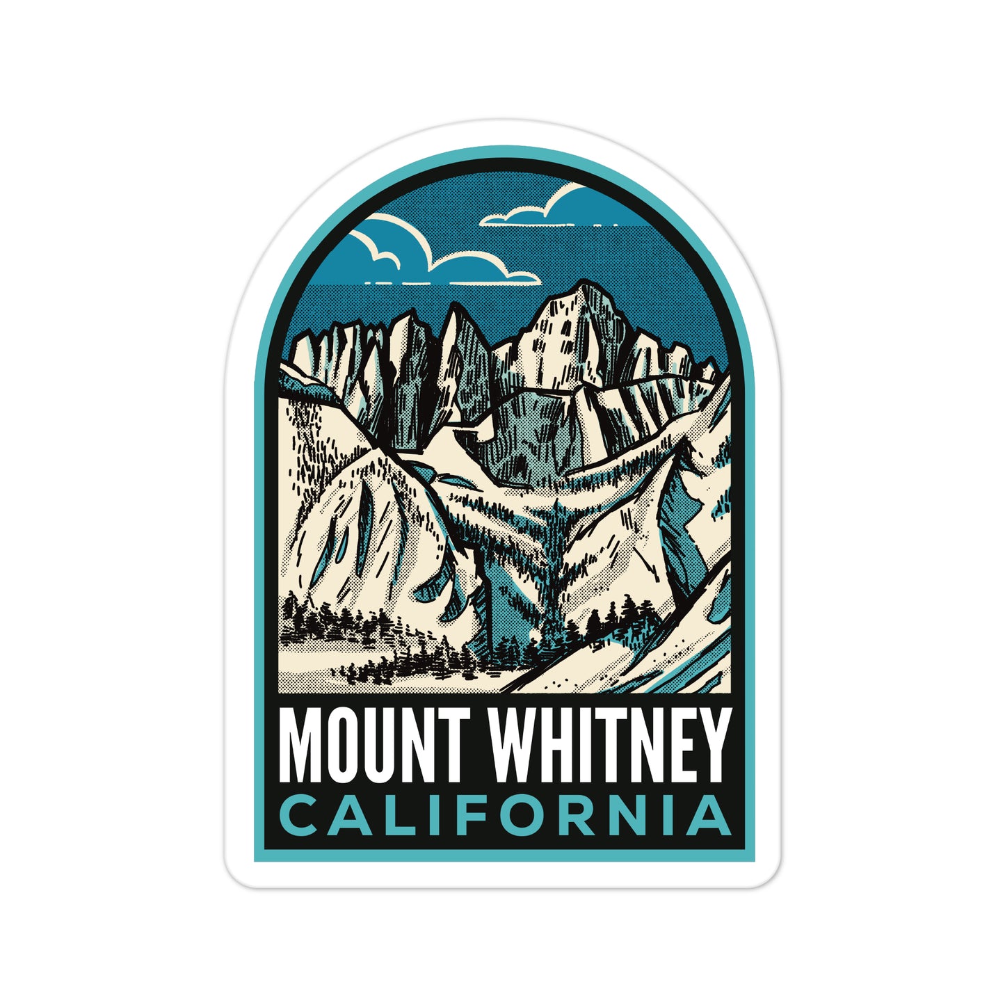 A sticker of Mount Whitney, California