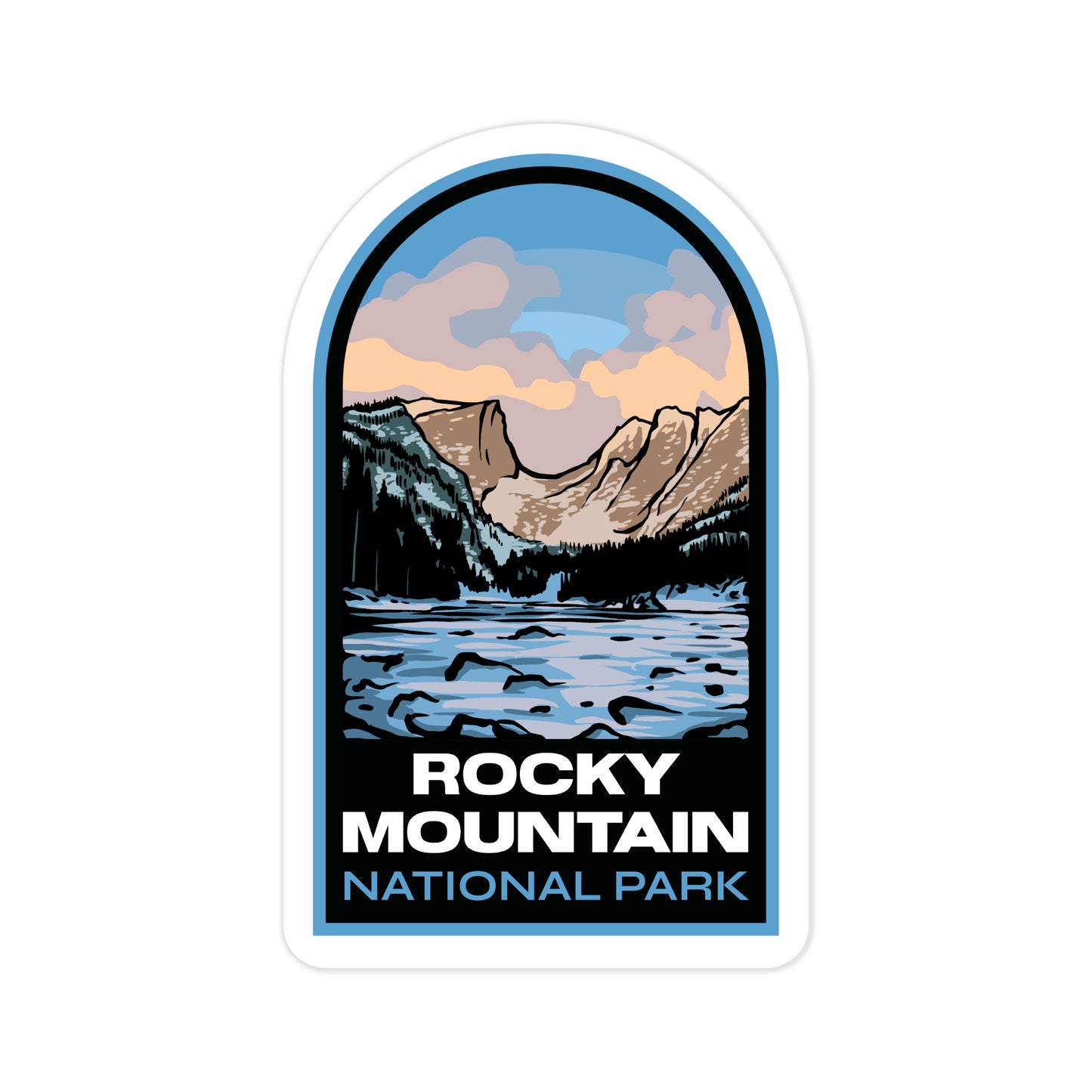 a sticker of Rocky Mountain National Park