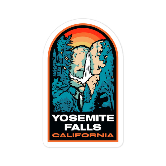A sticker of Yosemite Falls